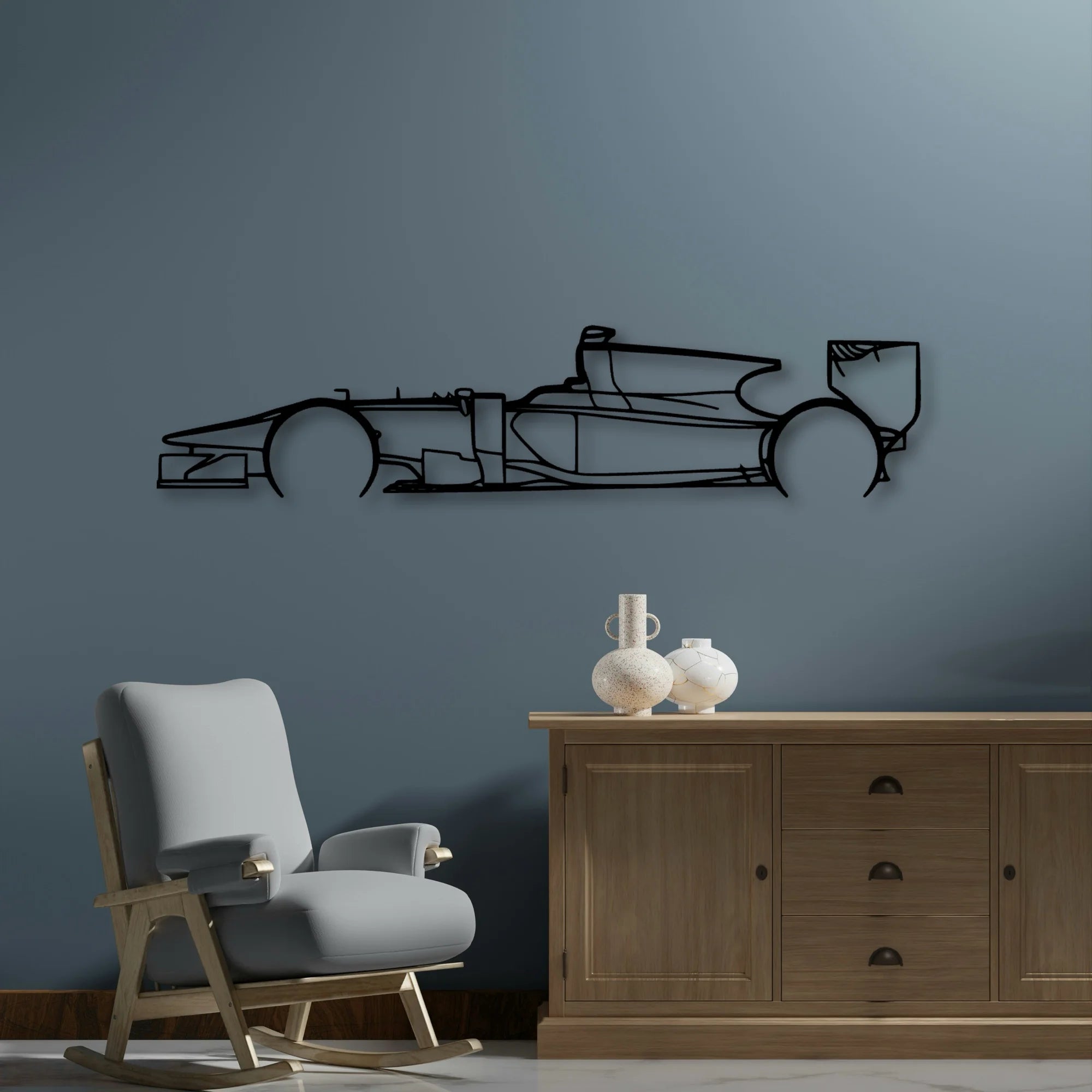 GP2 11 Classic Silhouette Metal Wall Art - Automotive Garage Decor