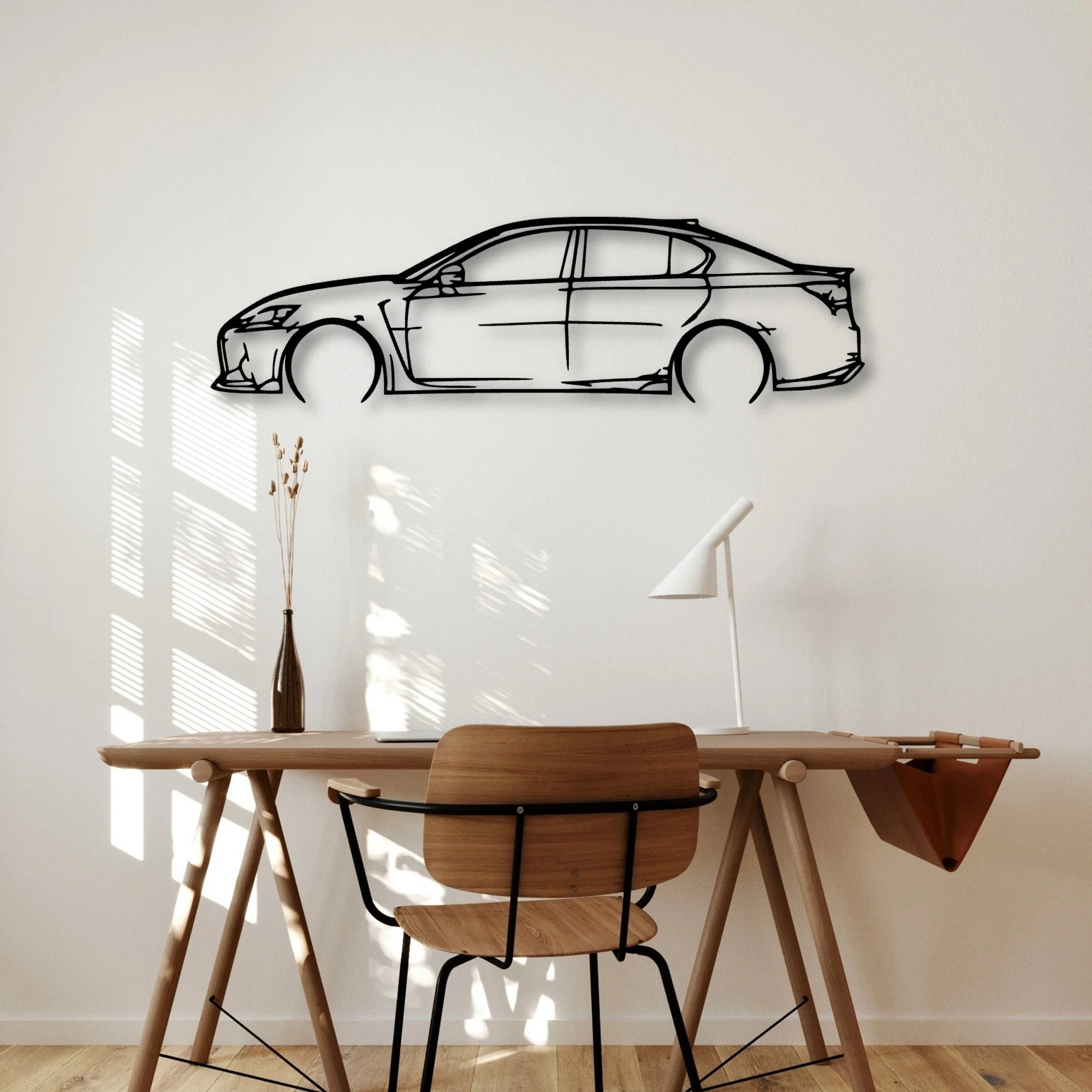GS F 2016 Classic Silhouette Metal Wall Art - Automotive Garage Decor