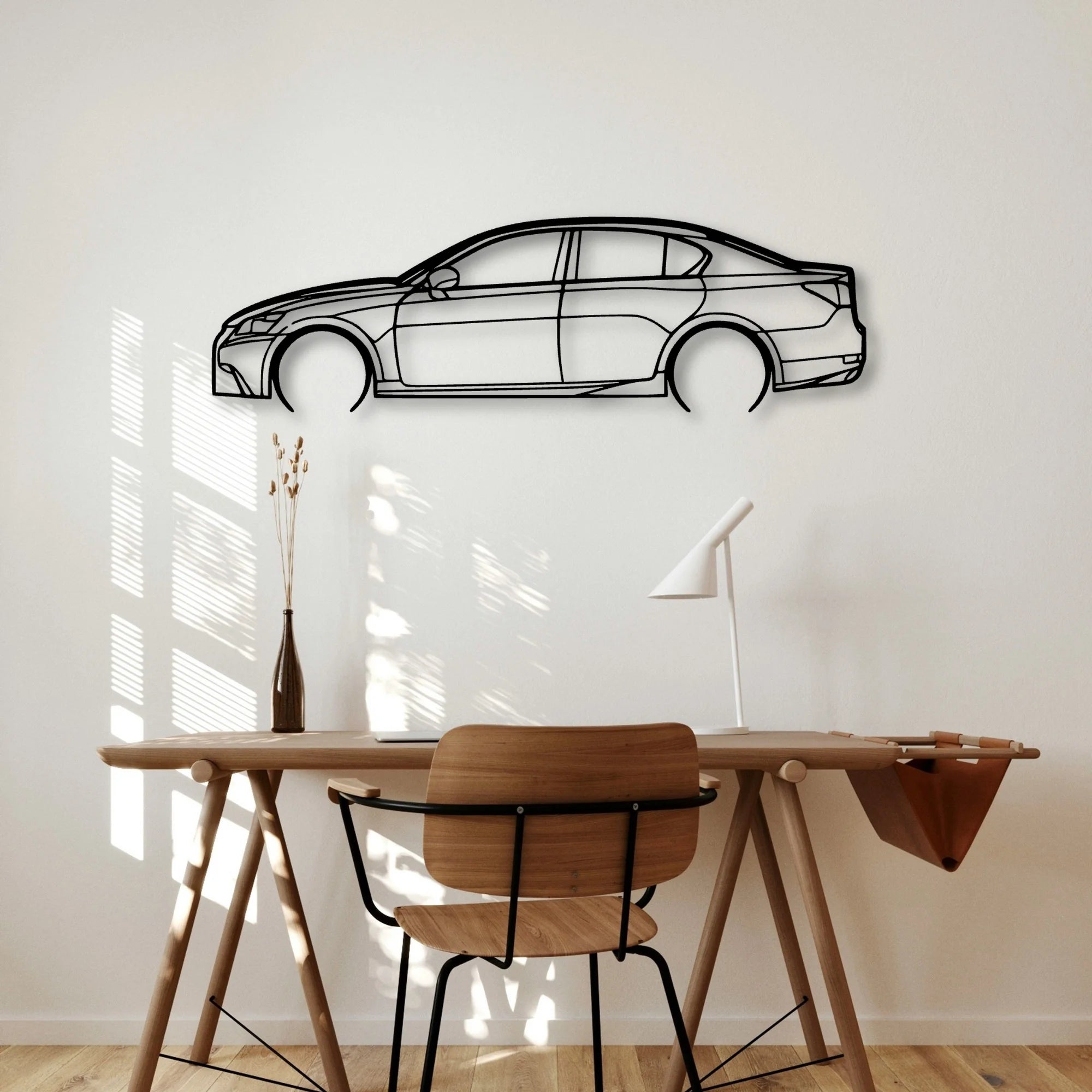 GS 350 2013 Classic Silhouette Metal Wall Art - Automotive Garage Decor