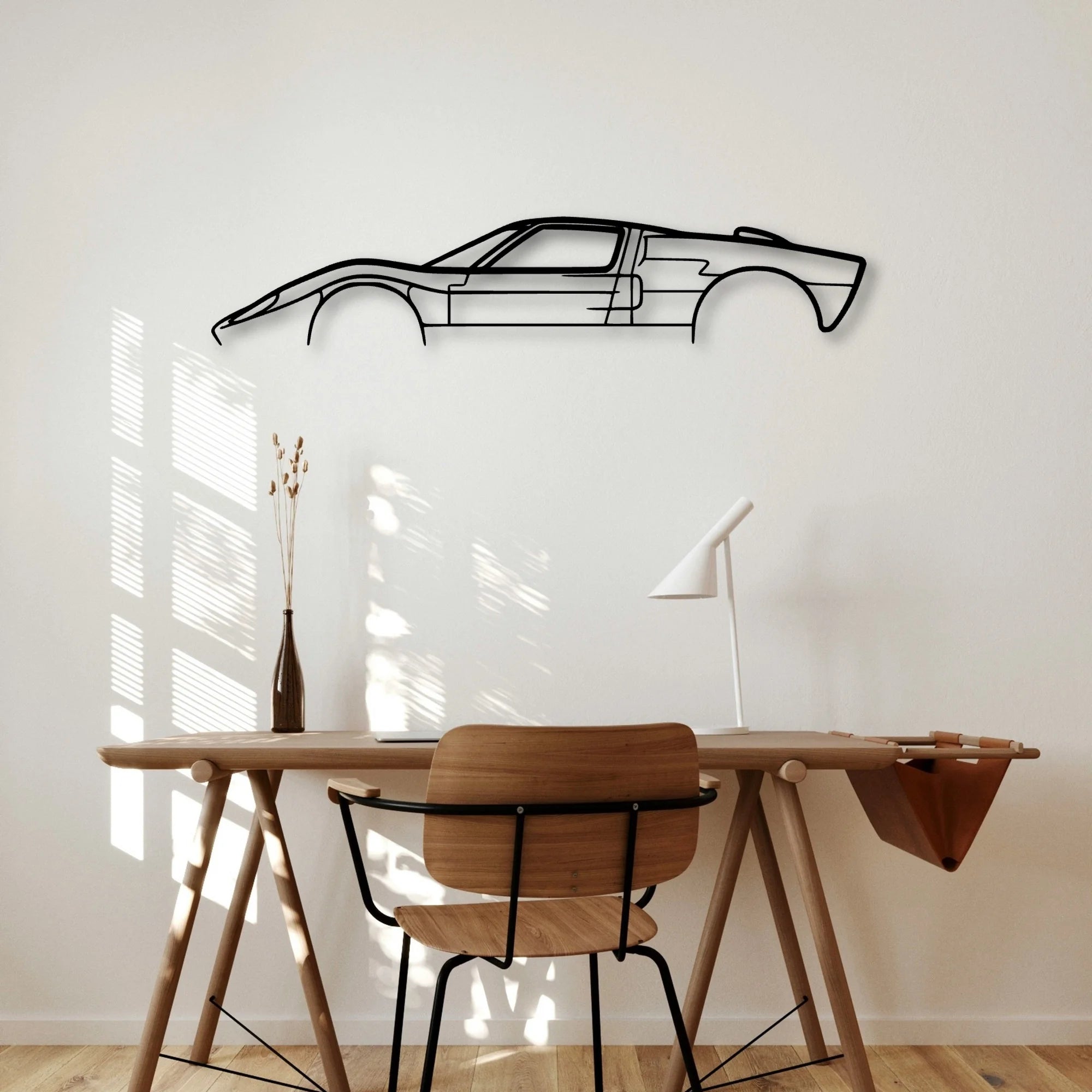 GT 40 Classic Silhouette Metal Wall Art - Automotive Garage Decor