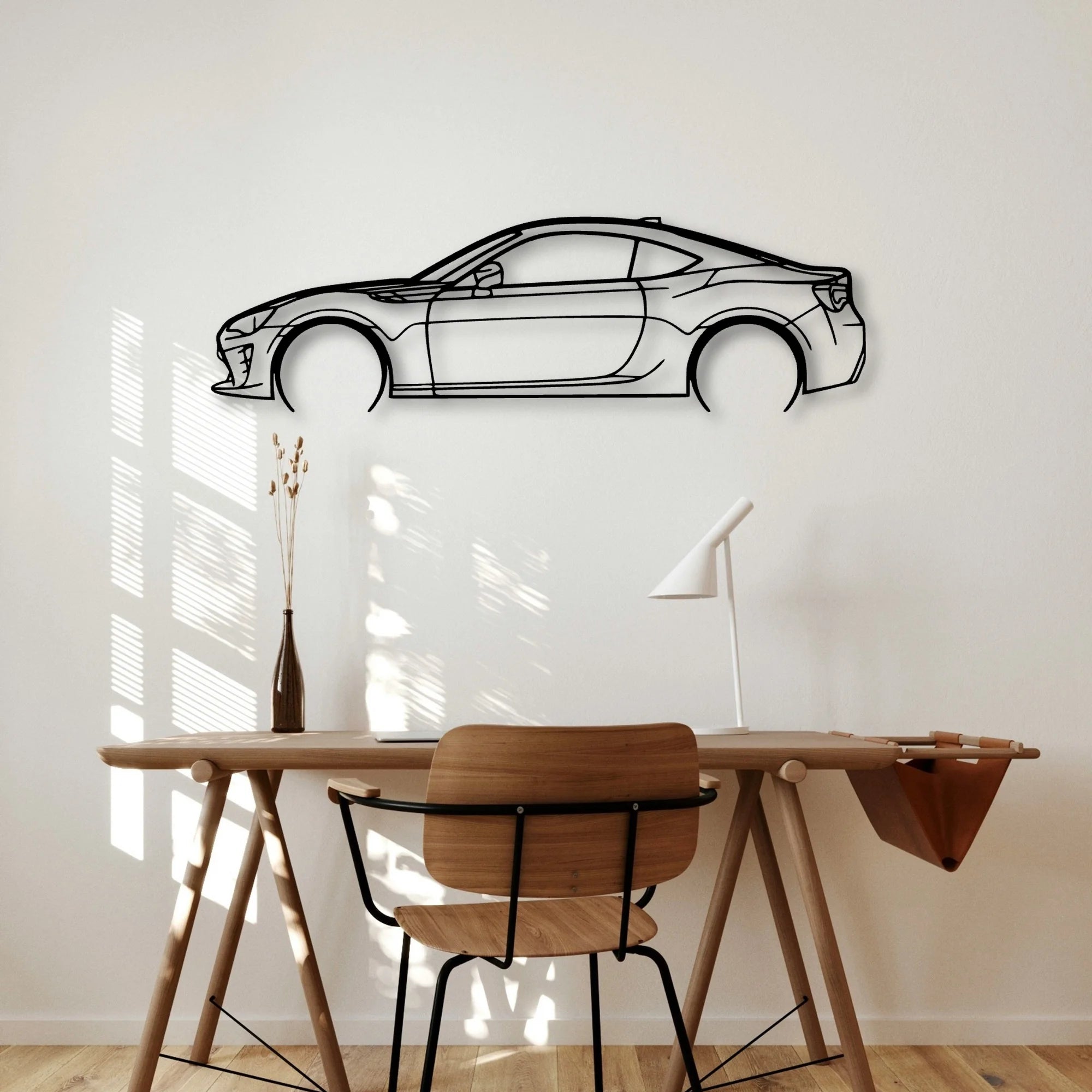 GT86 2017 Classic Silhouette Metal Wall Art - Automotive Garage Decor
