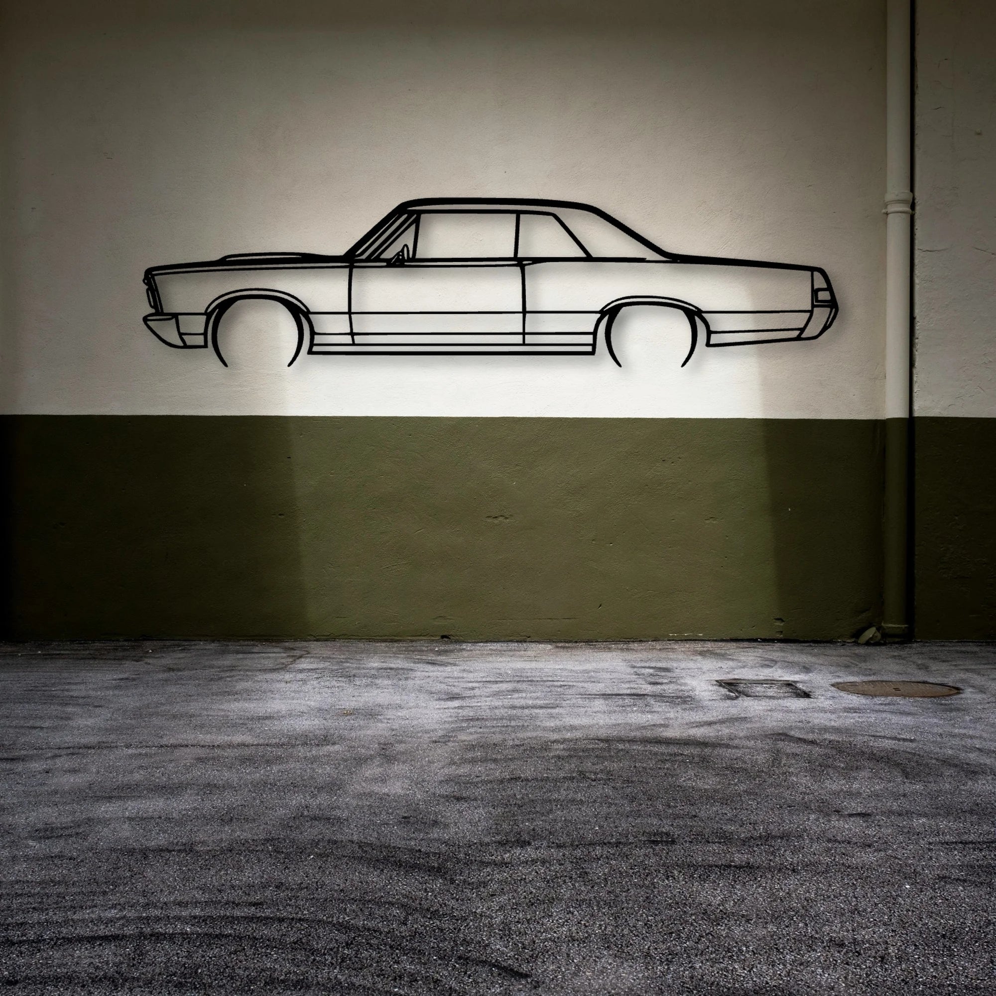 GTO 1965 Classic Silhouette Metal Wall Art - Automotive Garage Decor
