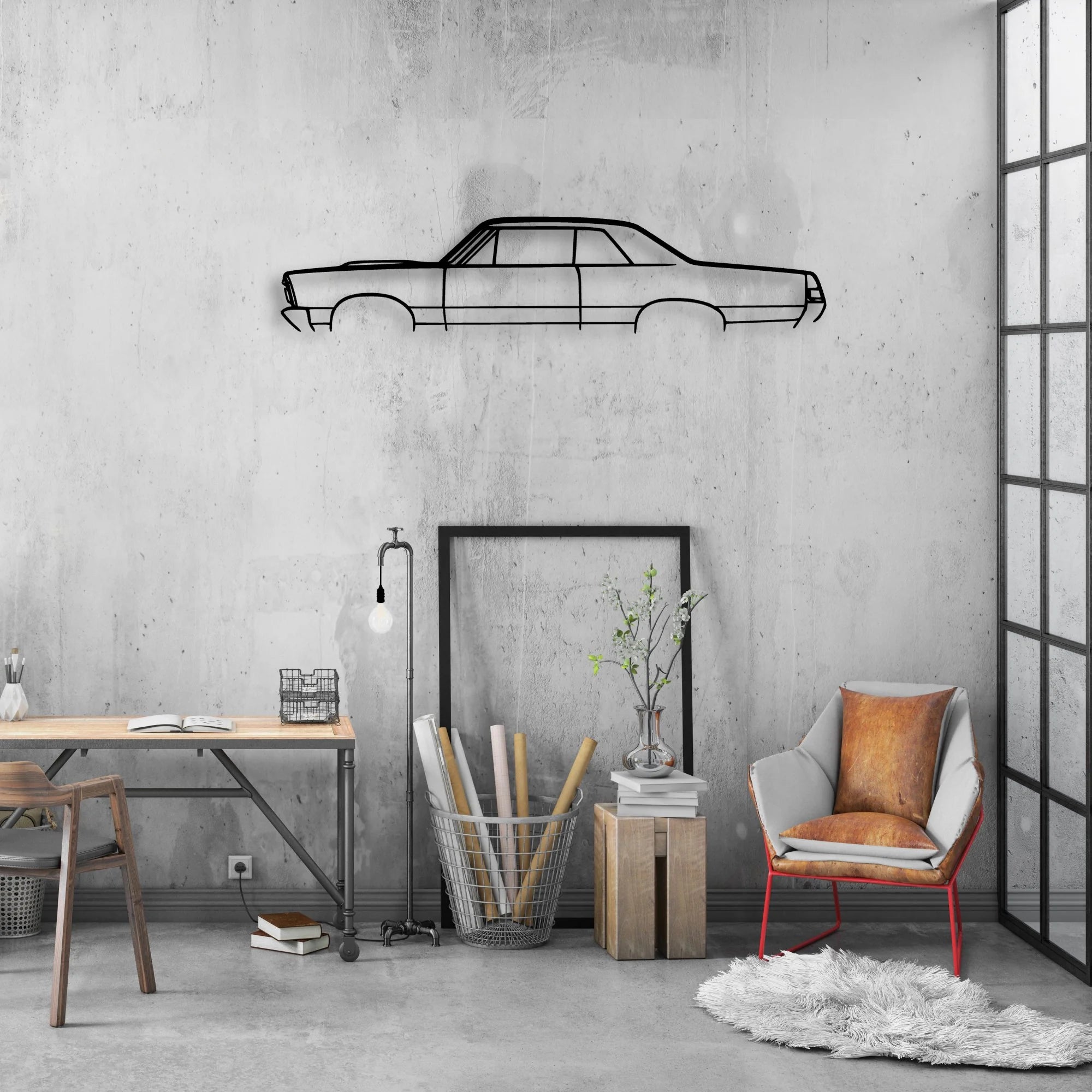 GTO 1965 2 Classic Silhouette Metal Wall Art - Automotive Garage Decor