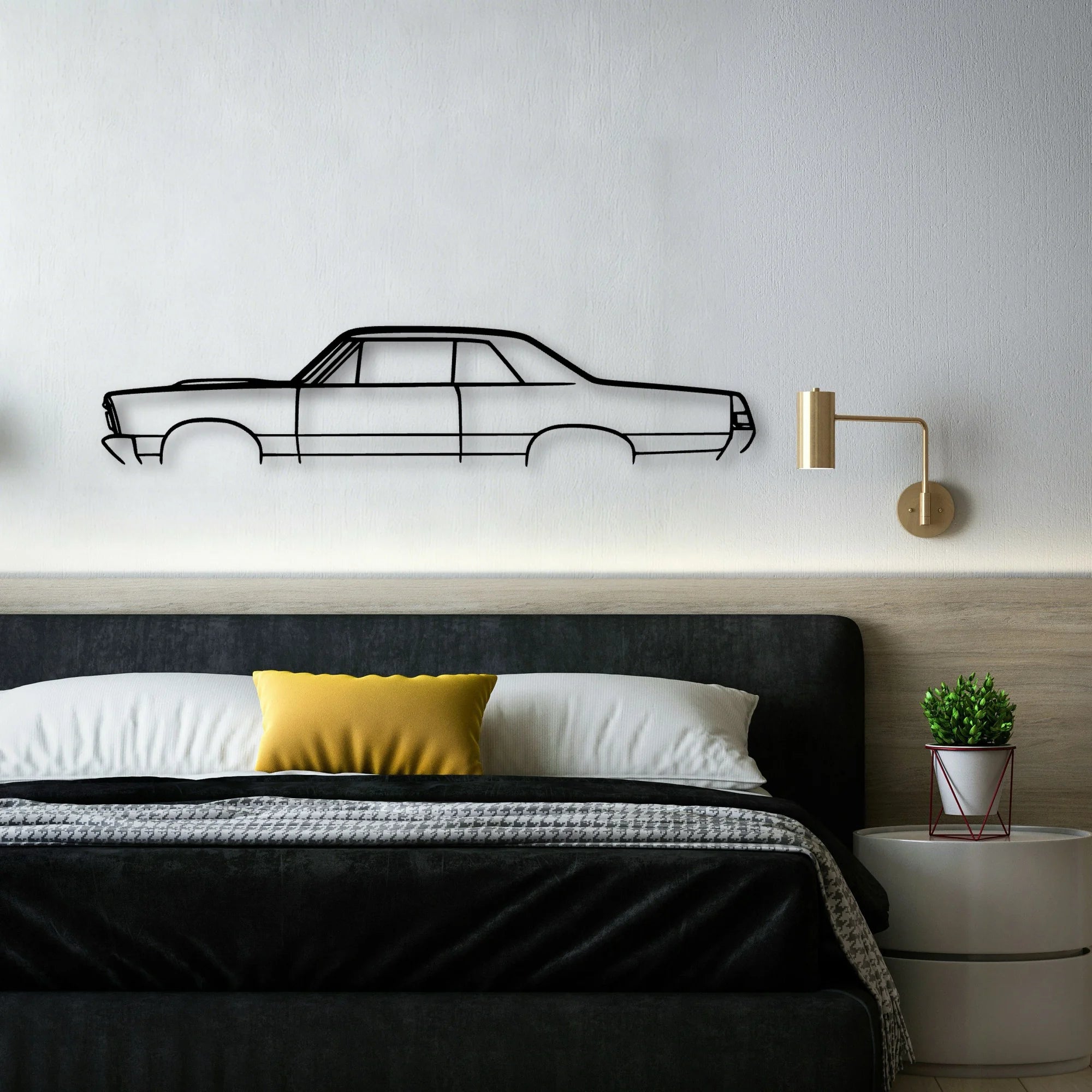 GTO 1965 2 Classic Silhouette Metal Wall Art - Automotive Garage Decor