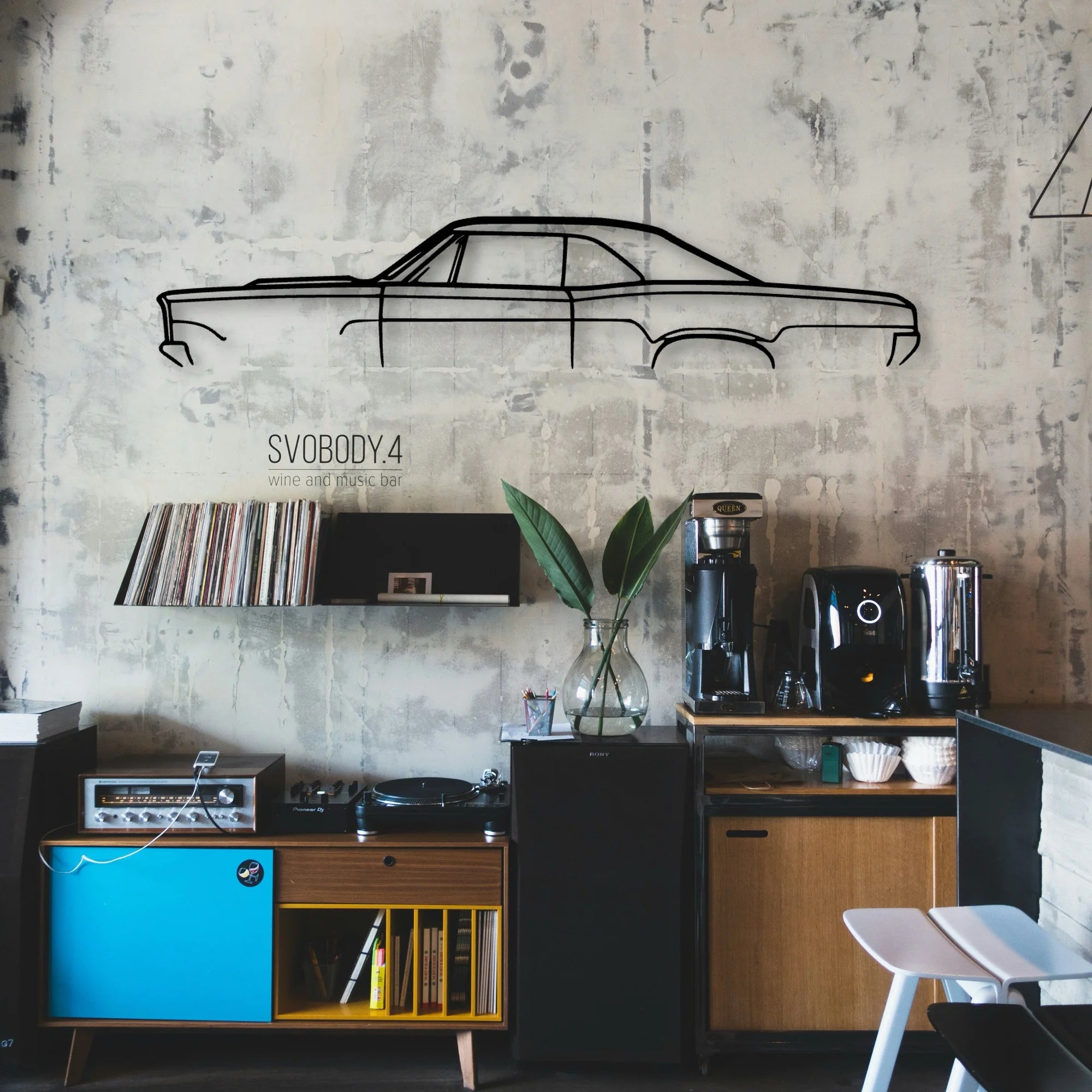 GTO 1966 Classic Silhouette Metal Wall Art - Automotive Garage Decor