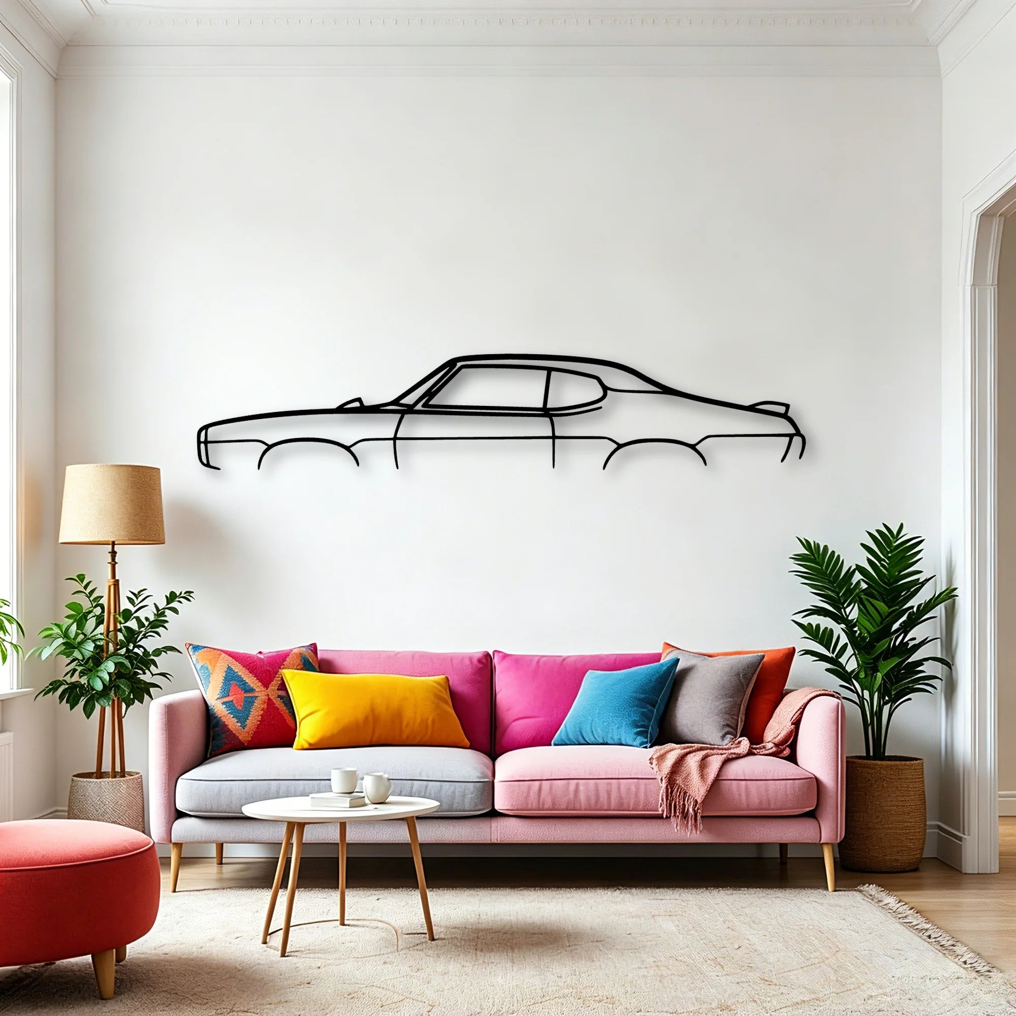 GTO 1968 Classic Silhouette Metal Wall Art - Automotive Garage Decor