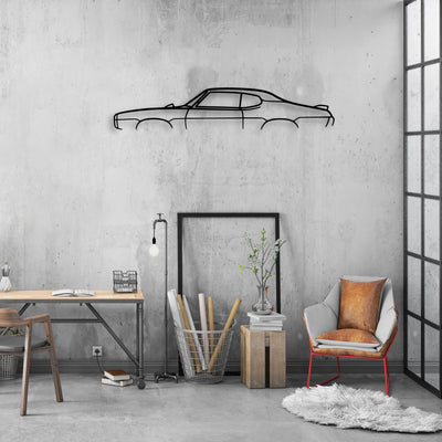 GTO 1968 Classic Silhouette Metal Wall Art - Automotive Garage Decor