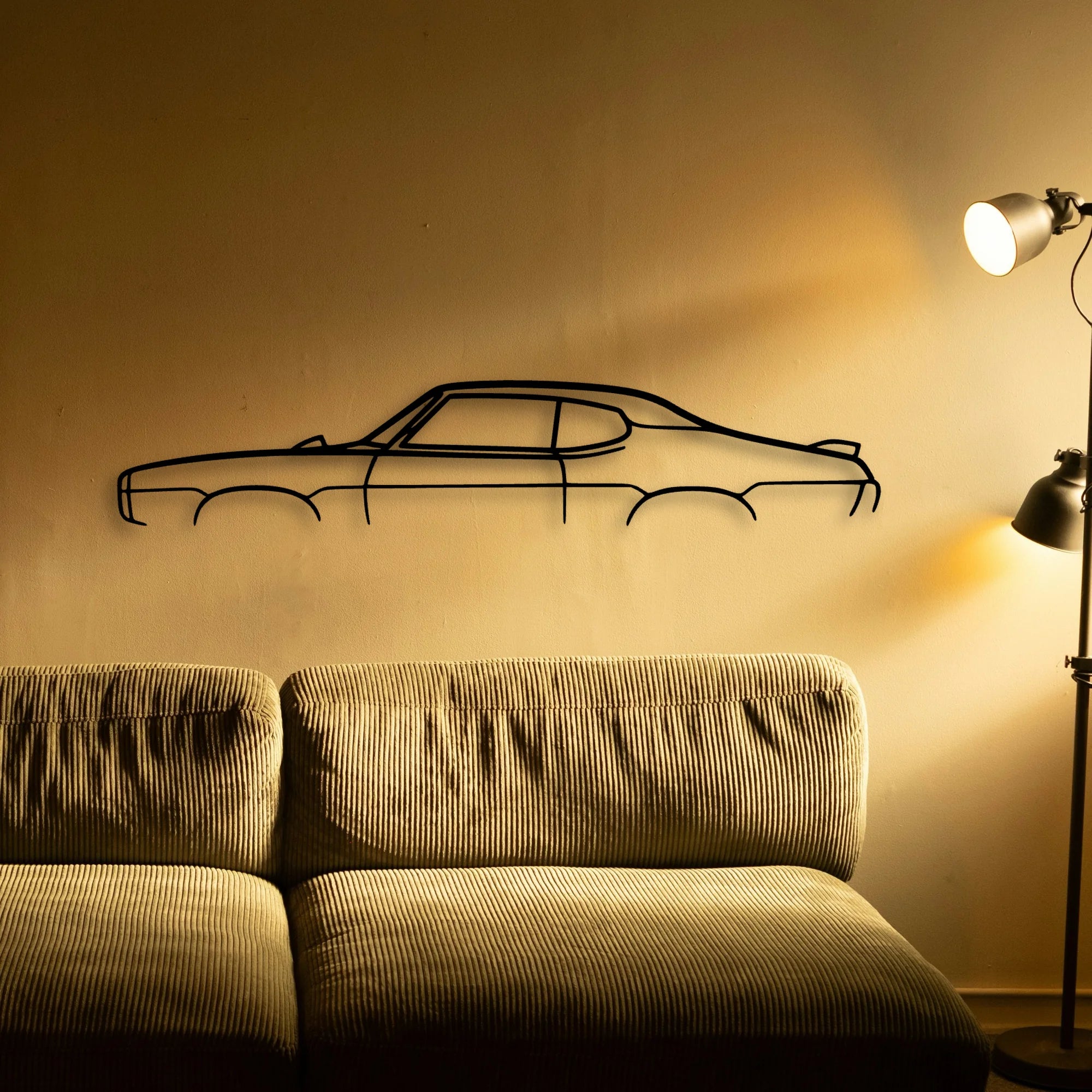 GTO 1968 Classic Silhouette Metal Wall Art - Automotive Garage Decor