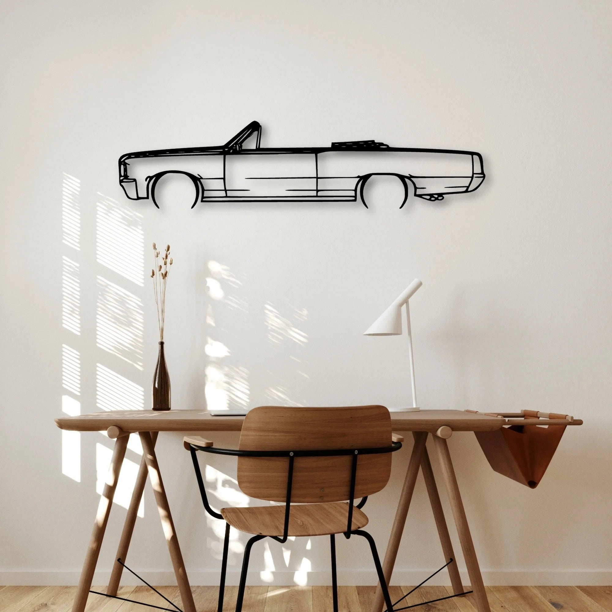 GTO Cabrio 1964 Classic Silhouette Metal Wall Art - Automotive Garage Decor