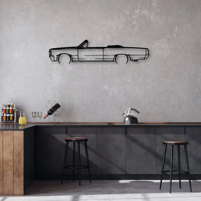 GTO Cabrio 1964 Classic Silhouette Metal Wall Art - Automotive Garage Decor