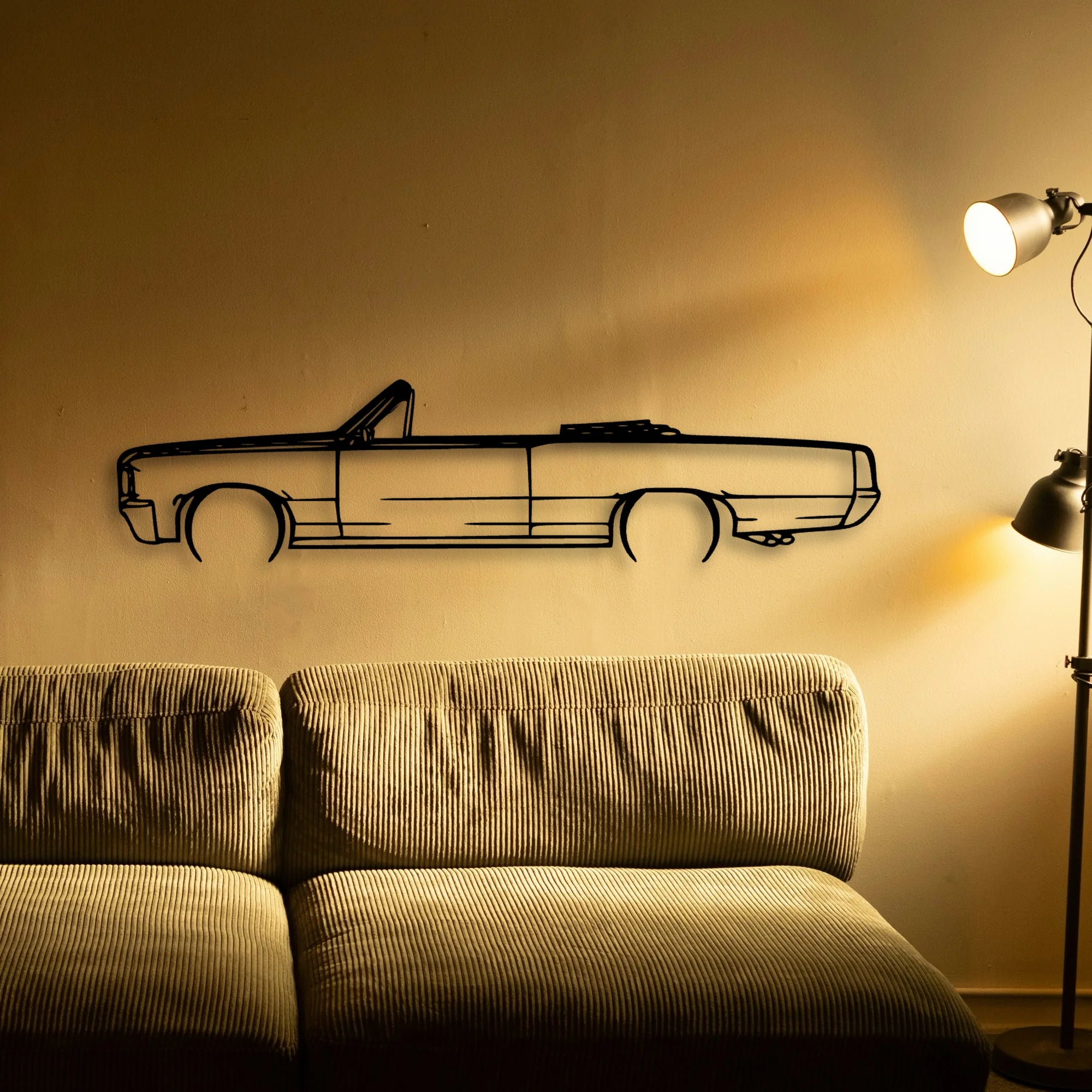 GTO Cabrio 1964 Classic Silhouette Metal Wall Art - Automotive Garage Decor