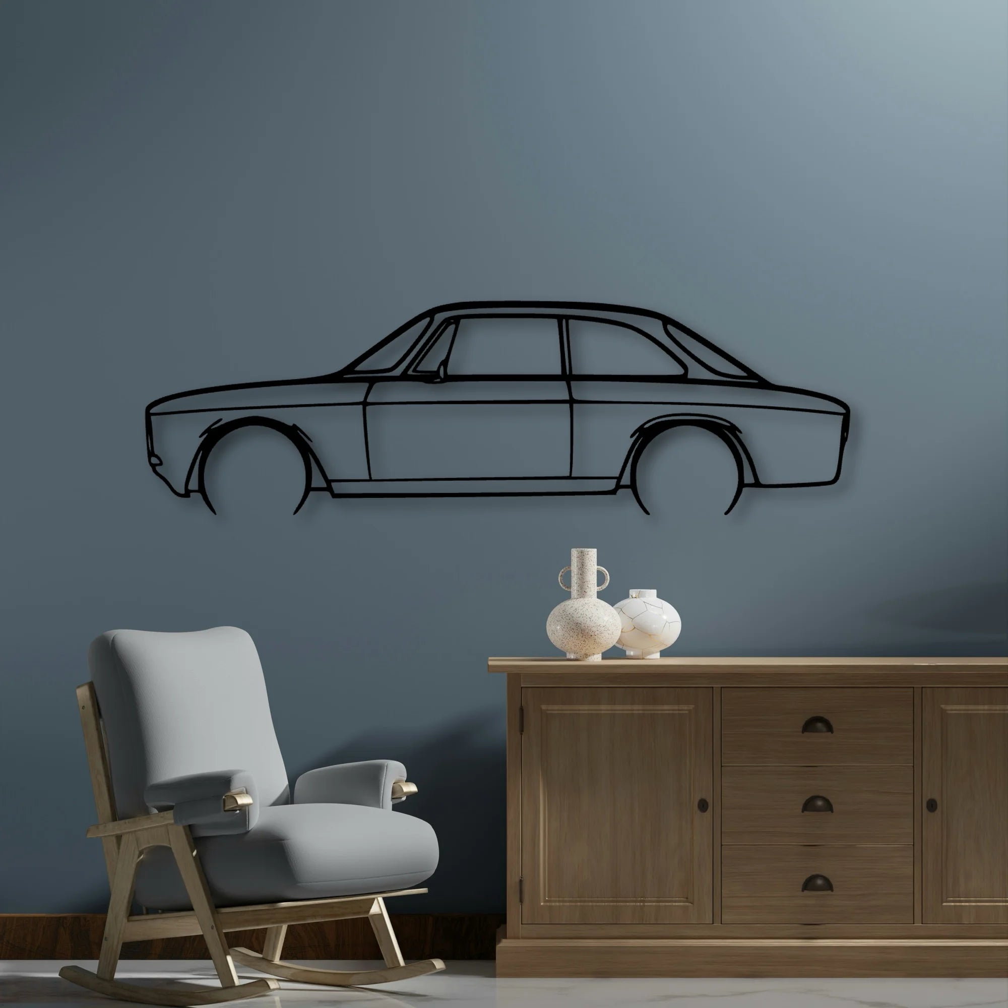 GT 1300 1971 Classic Silhouette Metal Wall Art - Automotive Garage Decor