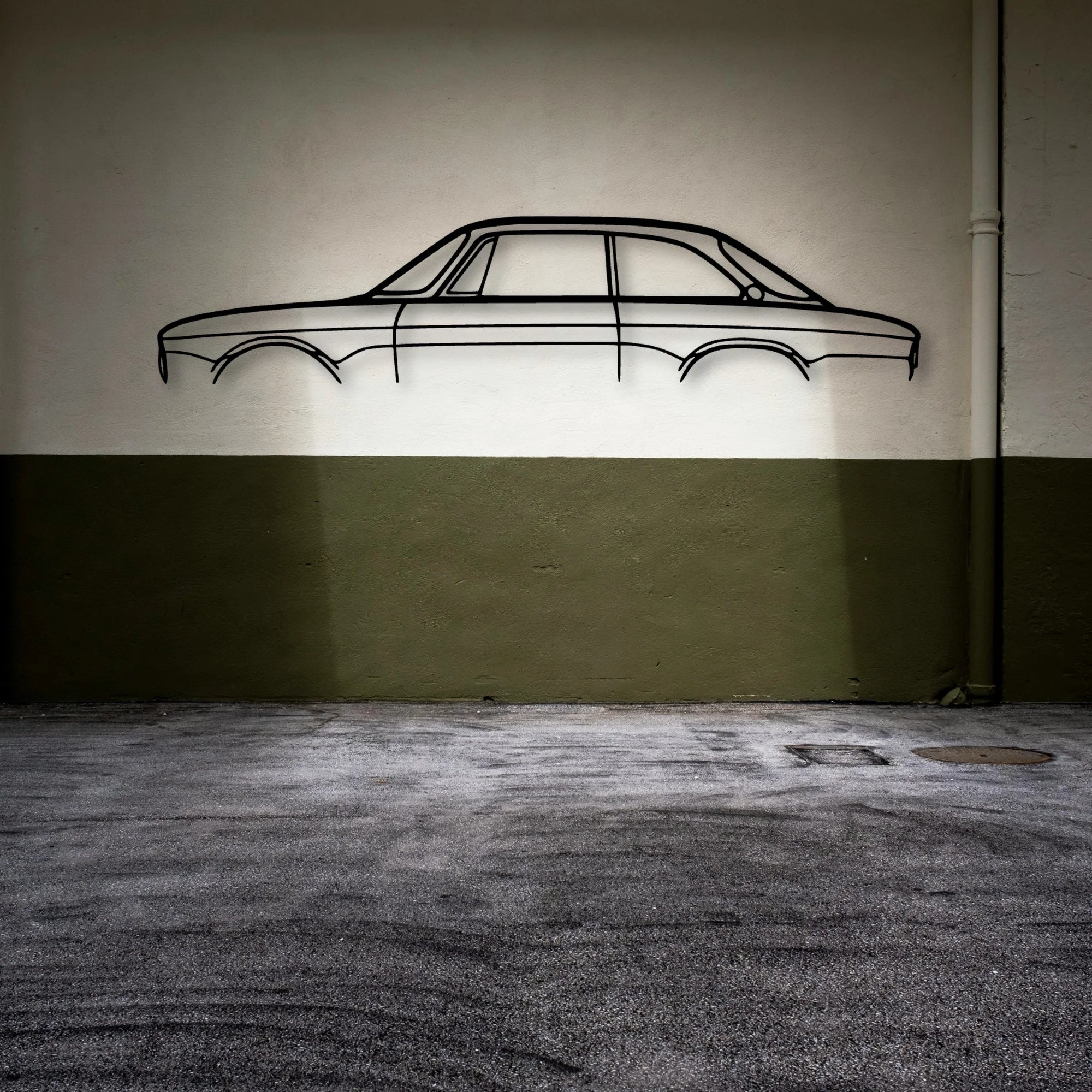 GT 1600 Junior 1975 Classic Silhouette Metal Wall Art - Automotive Garage Decor