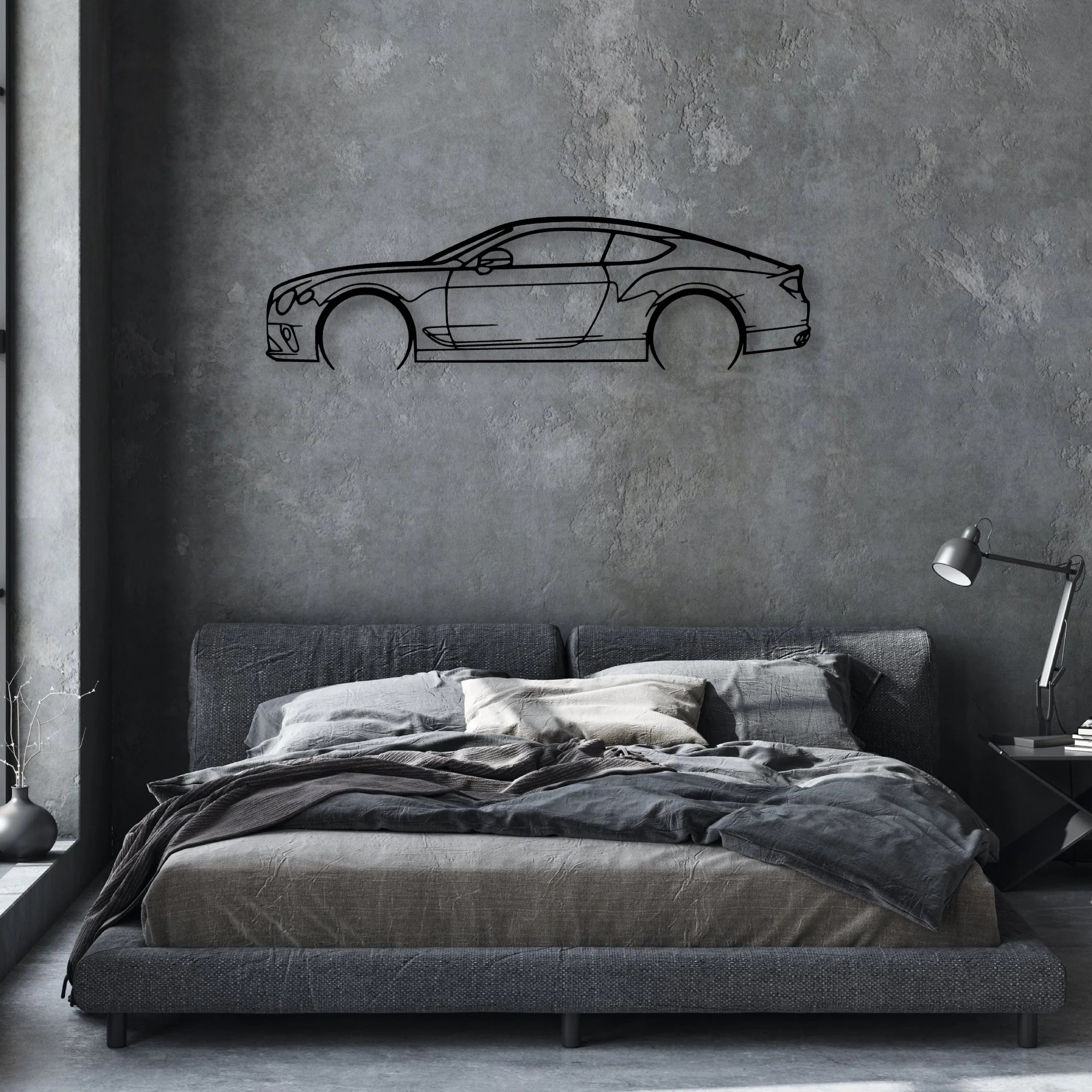 GT Continental 2 Classic Silhouette Metal Wall Art - Automotive Garage Decor