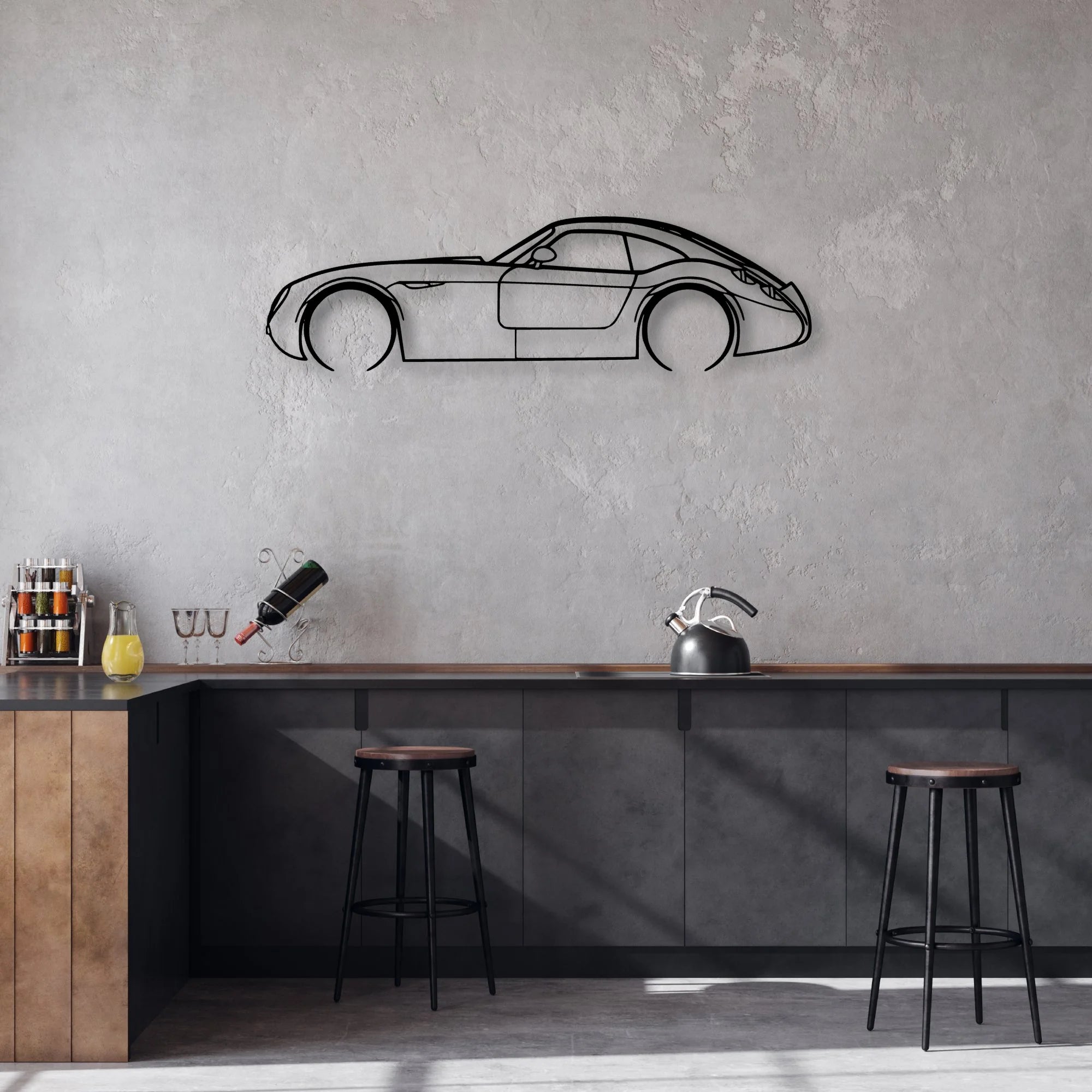 GT MF4 Classic Silhouette Metal Wall Art - Automotive Garage Decor