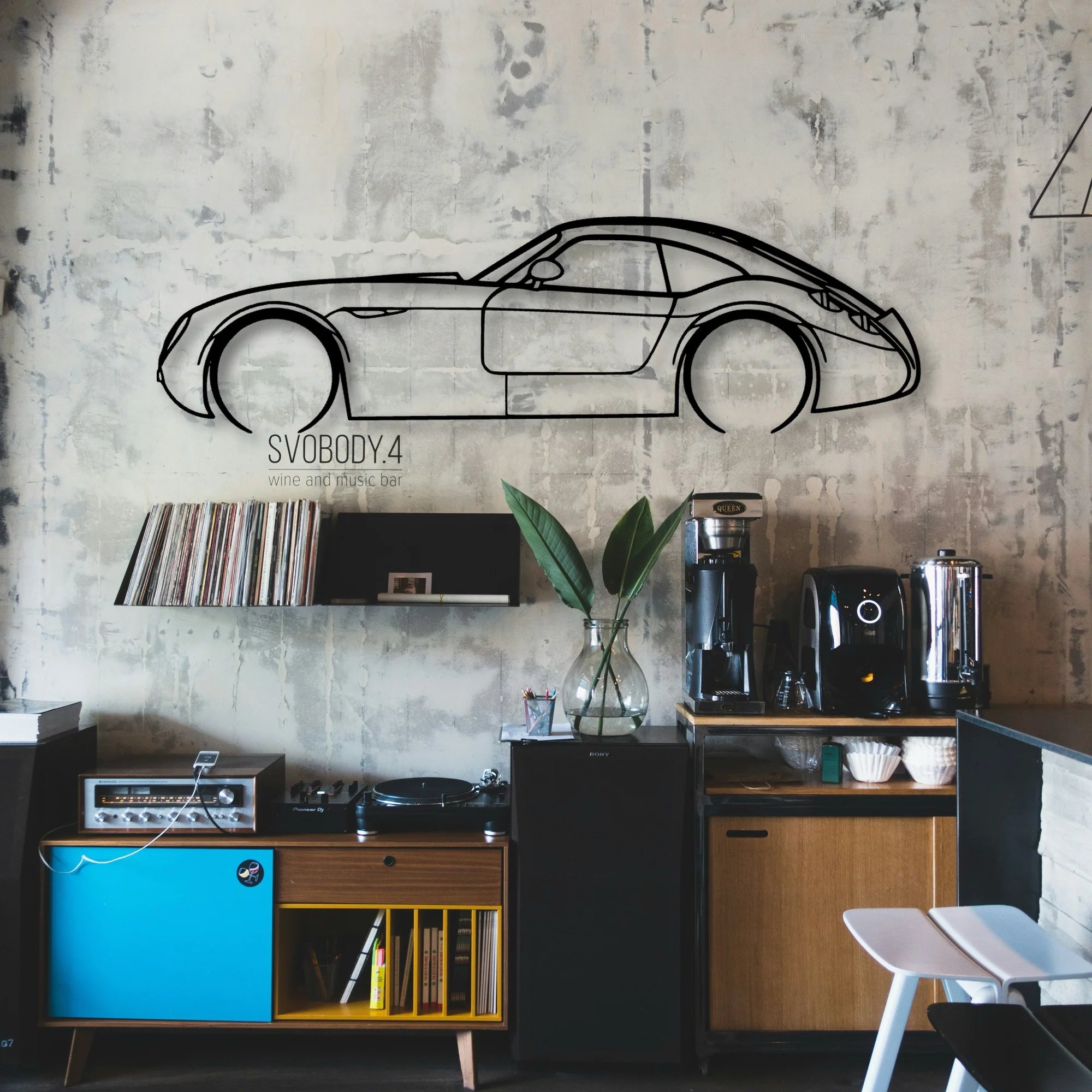 GT MF4 Classic Silhouette Metal Wall Art - Automotive Garage Decor