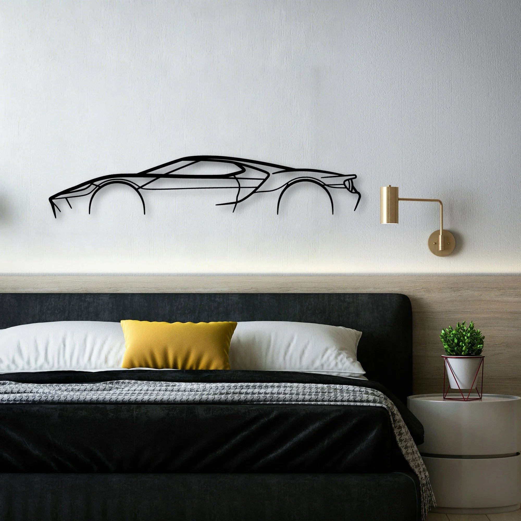 GT MK2 2 Classic Silhouette Metal Wall Art - Automotive Garage Decor