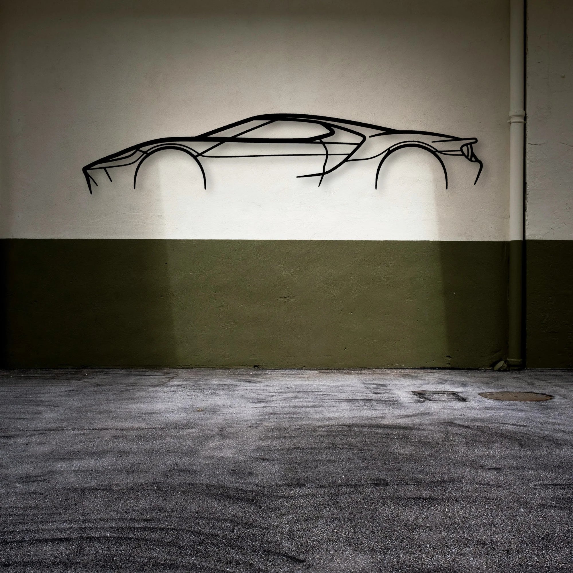 GT MK2 2 Classic Silhouette Metal Wall Art - Automotive Garage Decor
