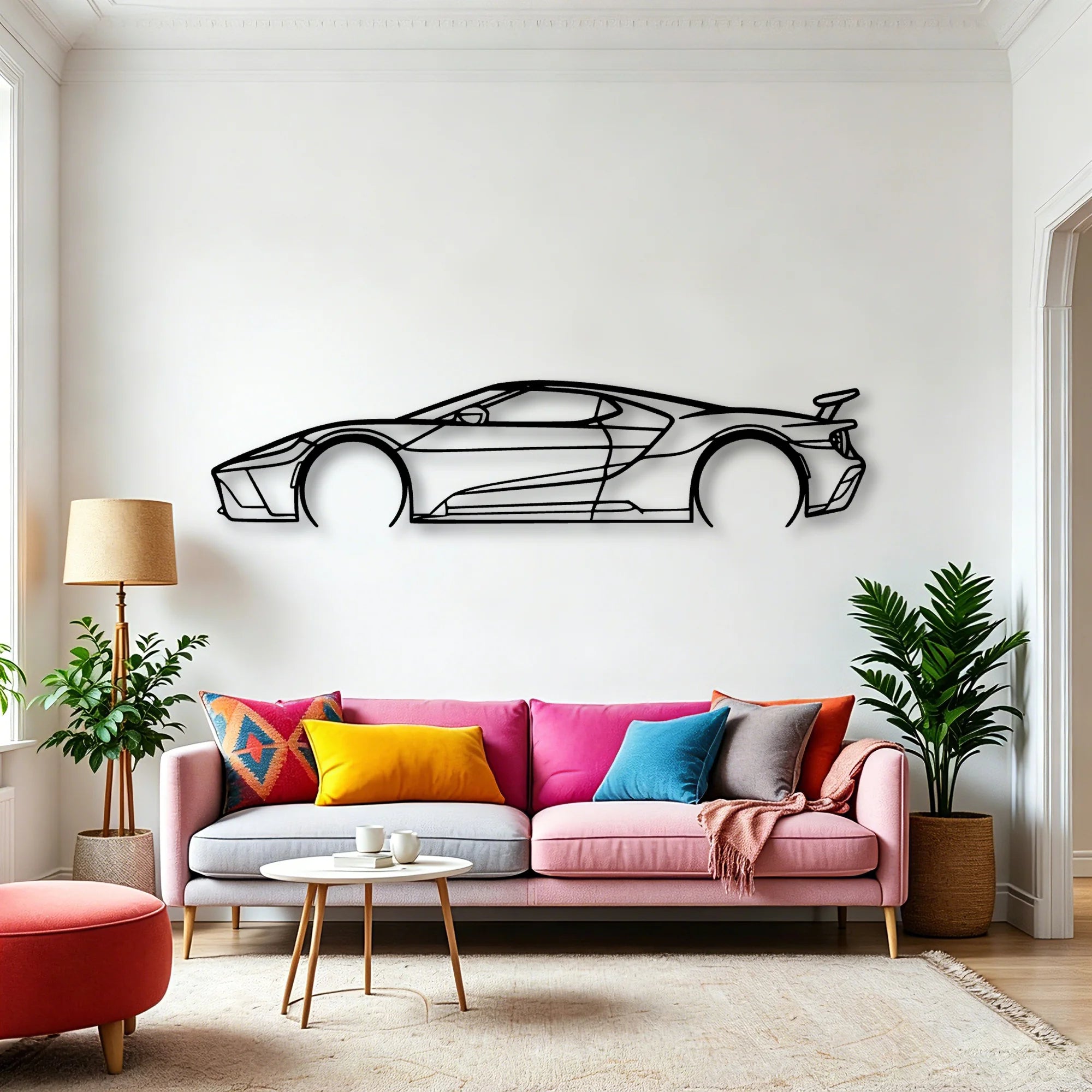 GT MK2 3 Classic Silhouette Metal Wall Art - Automotive Garage Decor