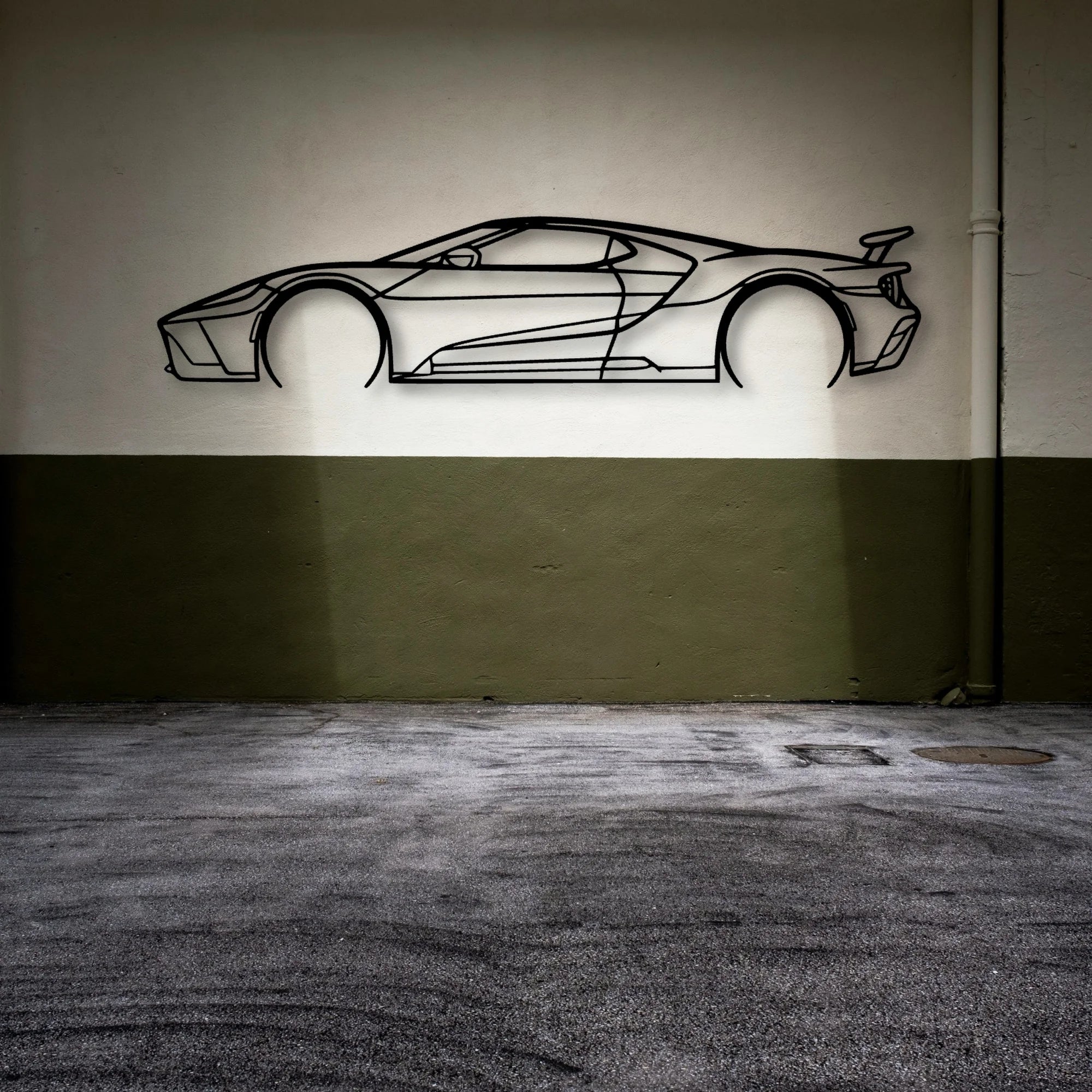 GT MK2 3 Classic Silhouette Metal Wall Art - Automotive Garage Decor