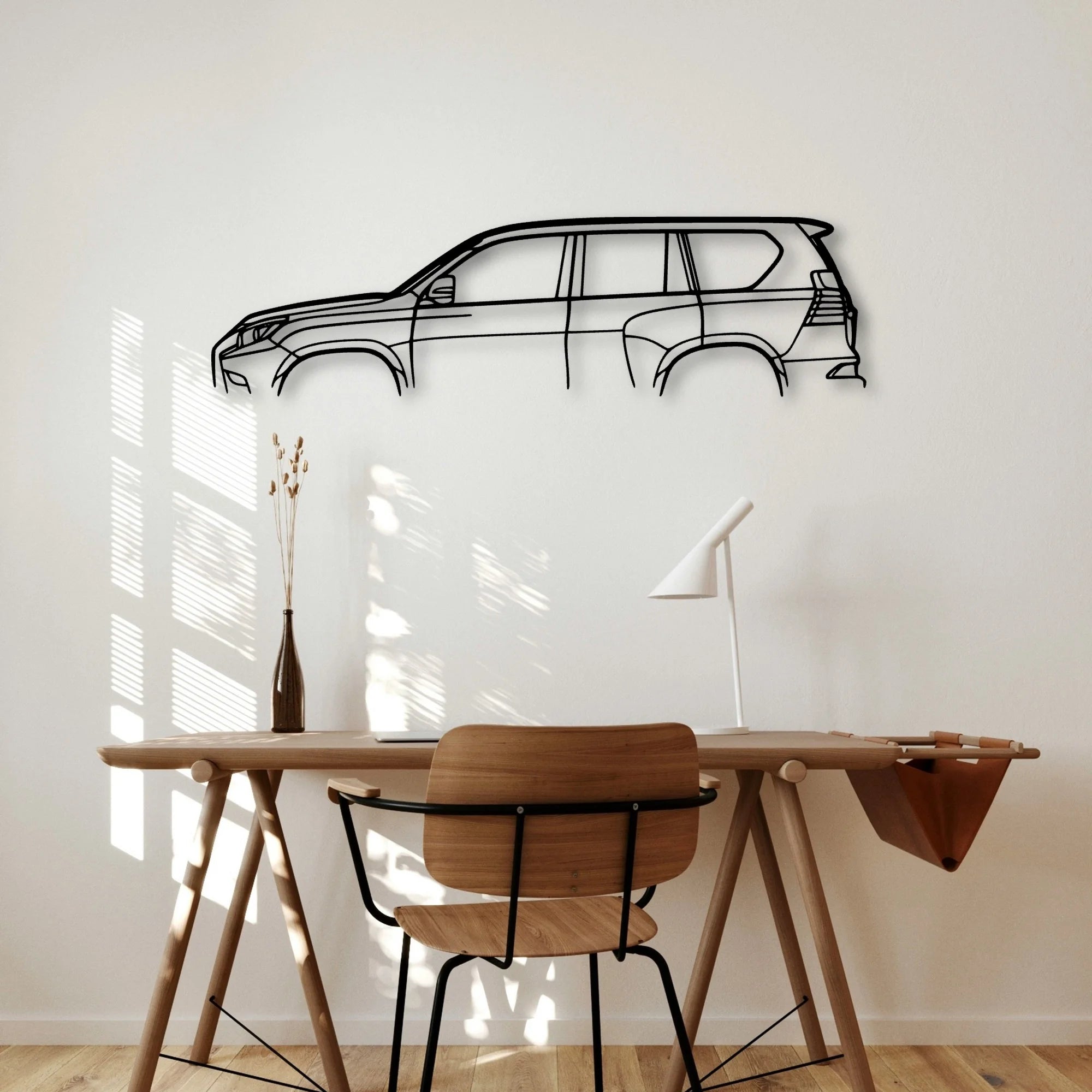 GX460 2018 Classic Silhouette Metal Wall Art - Automotive Garage Decor