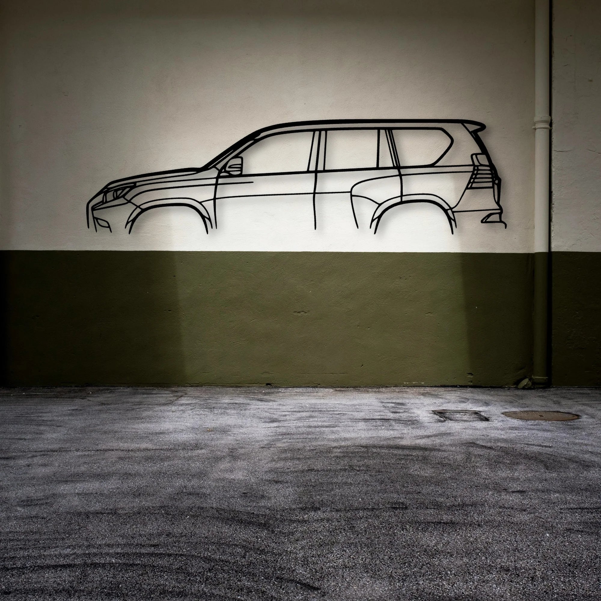 GX460 2018 Classic Silhouette Metal Wall Art - Automotive Garage Decor