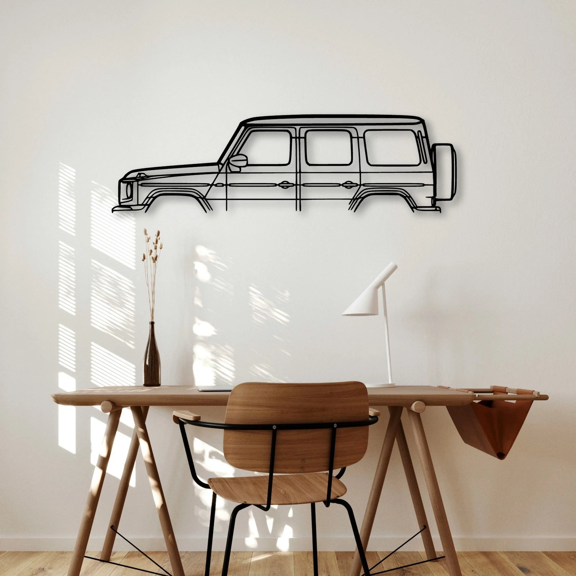 G Class Classic Silhouette Metal Wall Art - Automotive Garage Decor