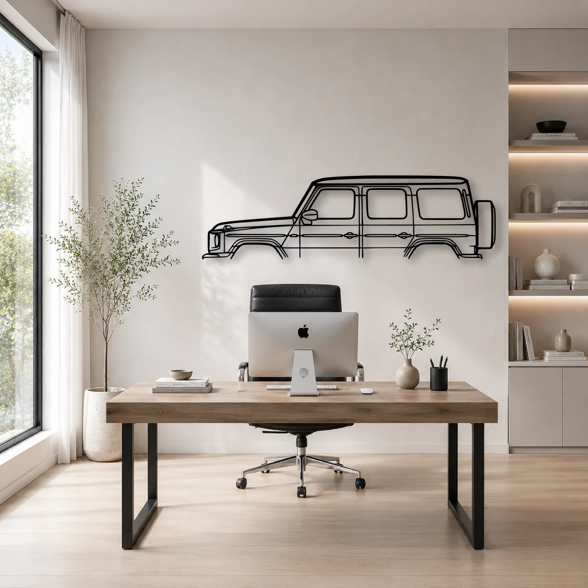G Class Classic Silhouette Metal Wall Art - Automotive Garage Decor