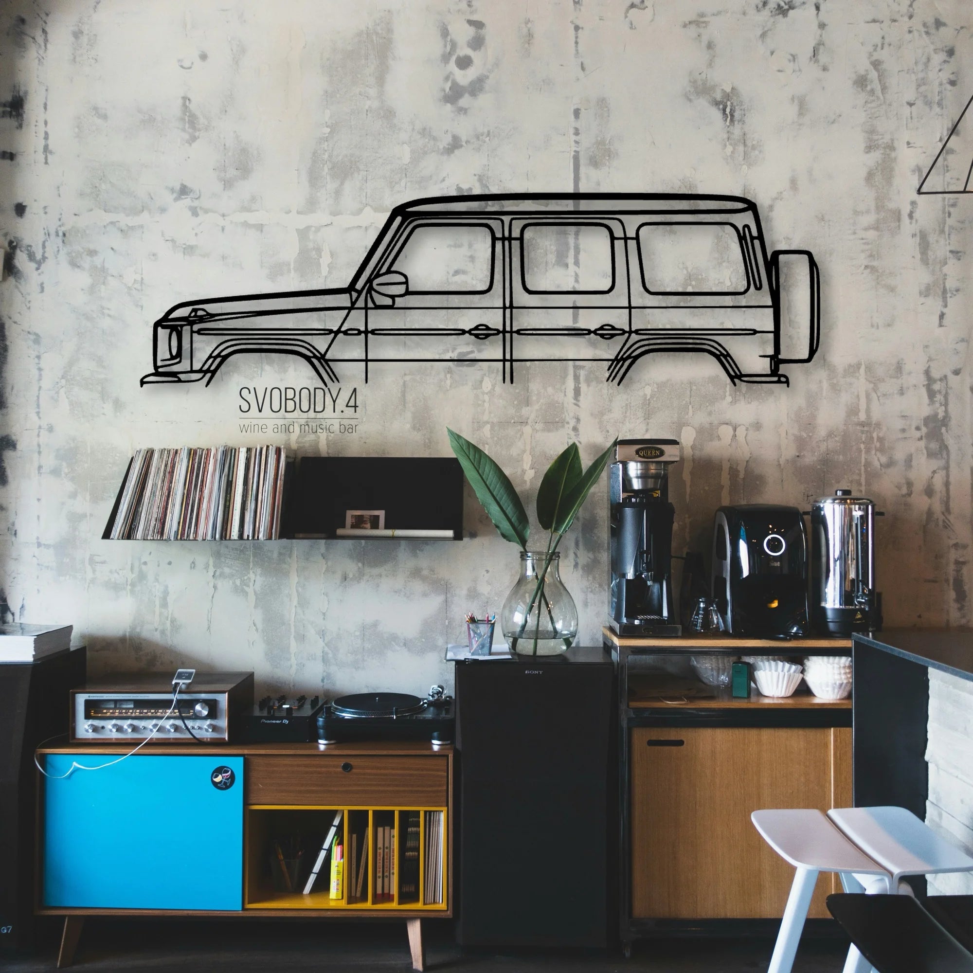 G Class Classic Silhouette Metal Wall Art - Automotive Garage Decor
