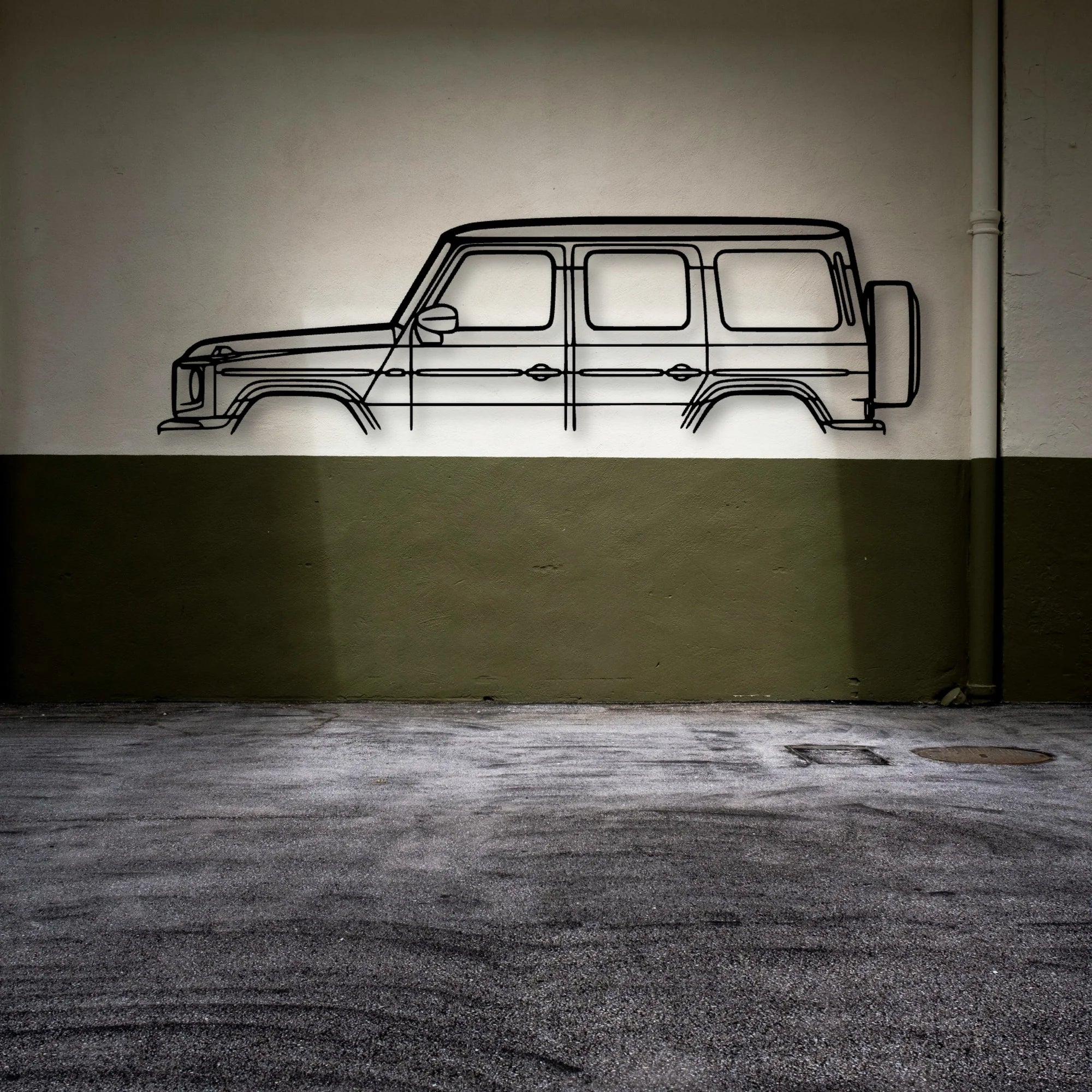 G Class Classic Silhouette Metal Wall Art - Automotive Garage Decor