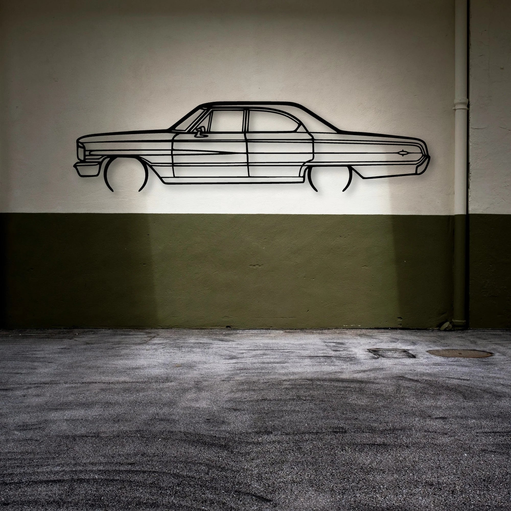 Galaxie 500XL Classic Silhouette Metal Wall Art - Automotive Garage Decor