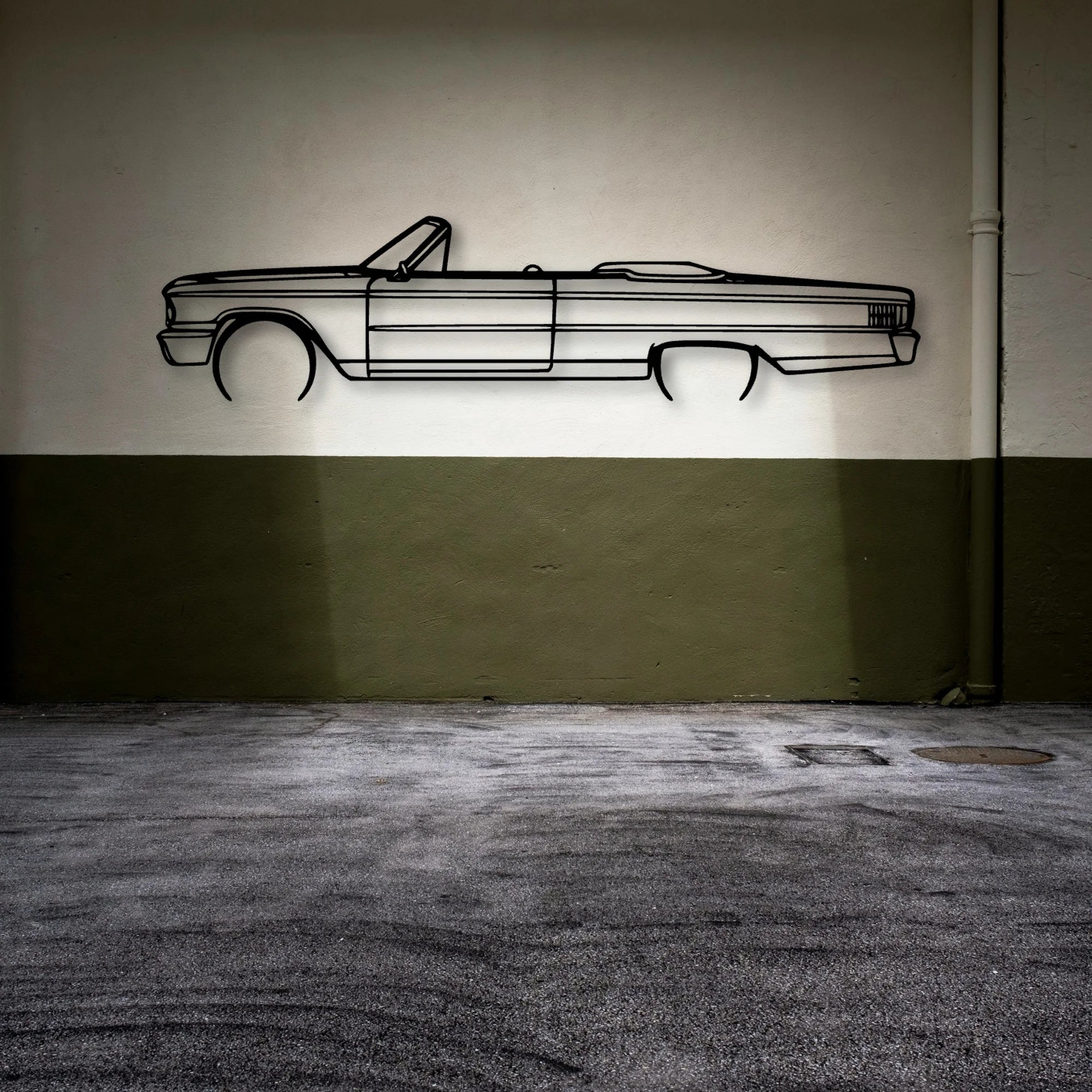 Galaxie 500 1963 Classic Silhouette Metal Wall Art - Automotive Garage Decor