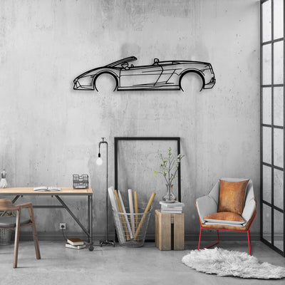 Gallardo Spyder 2012 Classic Silhouette Metal Wall Art - Automotive Garage Decor