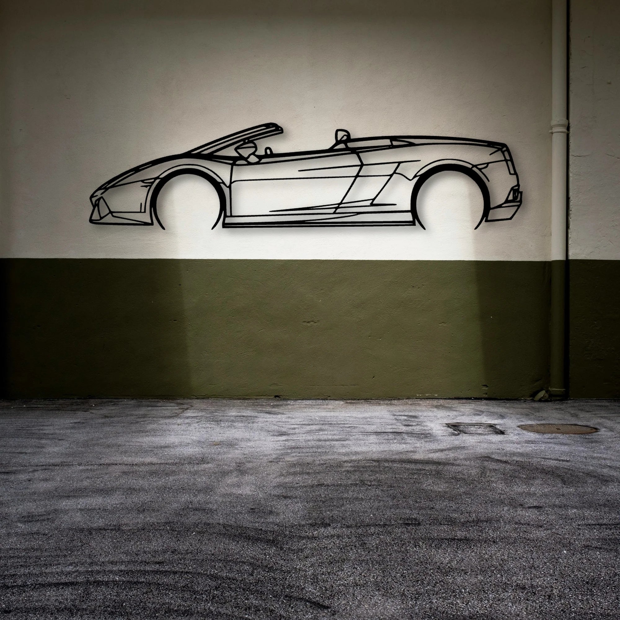 Gallardo Spyder 2012 Classic Silhouette Metal Wall Art - Automotive Garage Decor