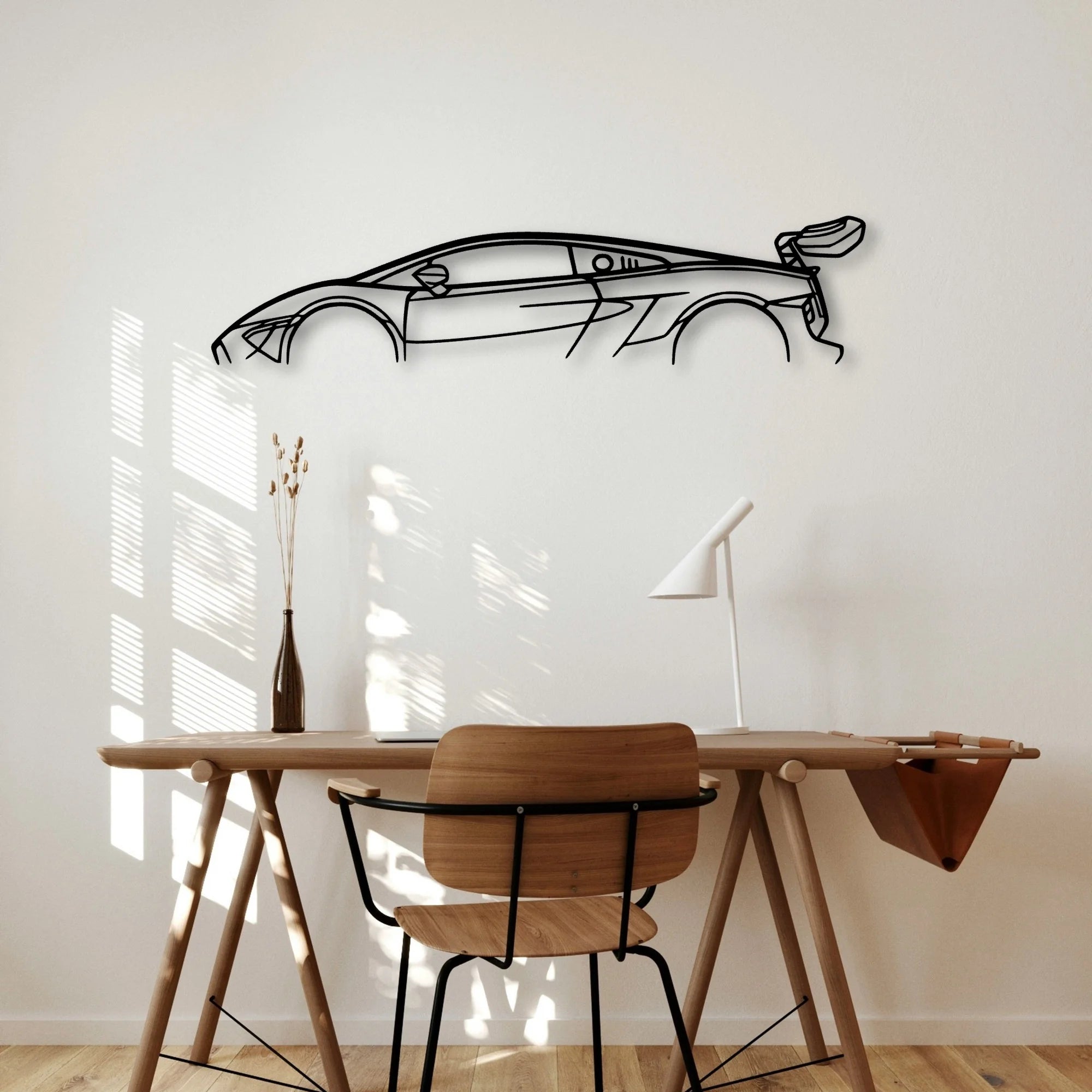 Gallardo Super Trofeo Classic Silhouette Metal Wall Art - Automotive Garage Decor