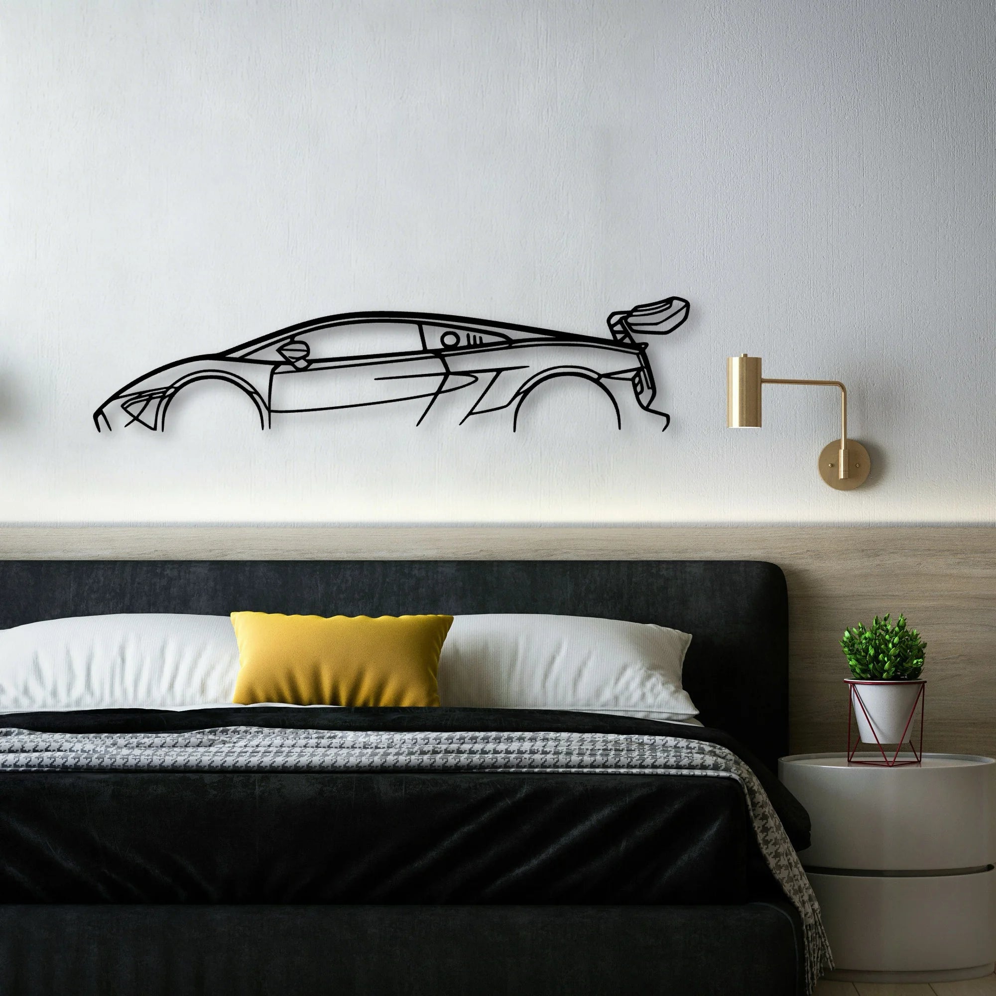 Gallardo Super Trofeo Classic Silhouette Metal Wall Art - Automotive Garage Decor