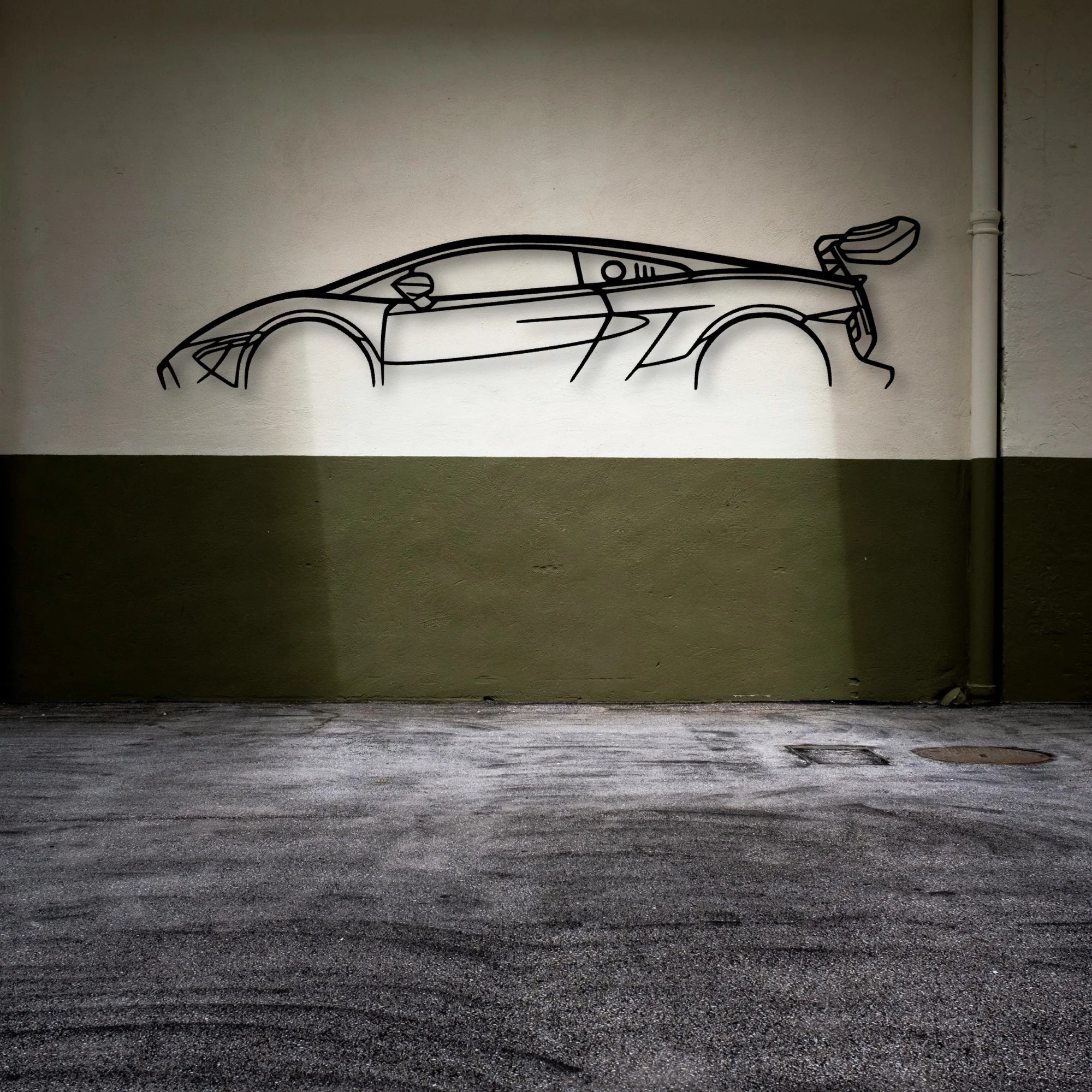 Gallardo Super Trofeo Classic Silhouette Metal Wall Art - Automotive Garage Decor