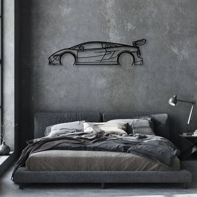 Gallardo Super Trofeo 2 Classic Silhouette Metal Wall Art - Automotive Garage Decor