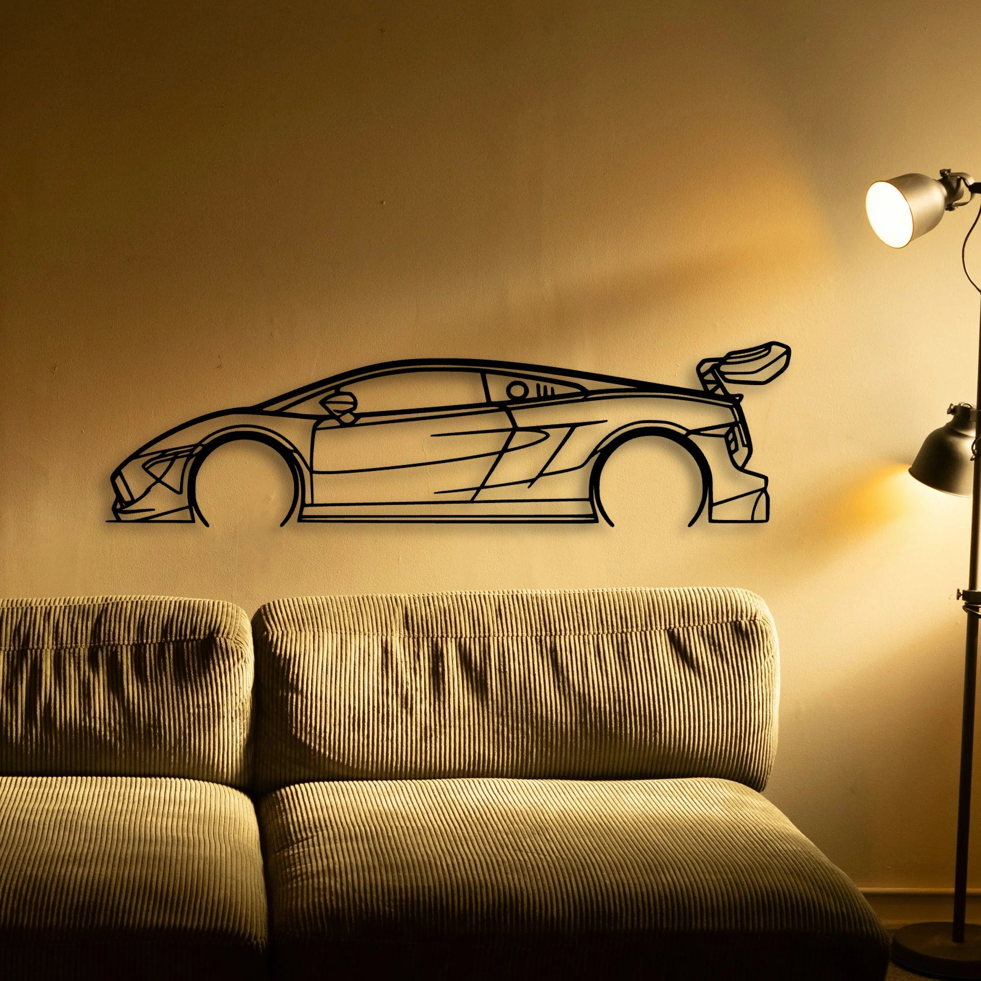 Gallardo Super Trofeo 2 Classic Silhouette Metal Wall Art - Automotive Garage Decor