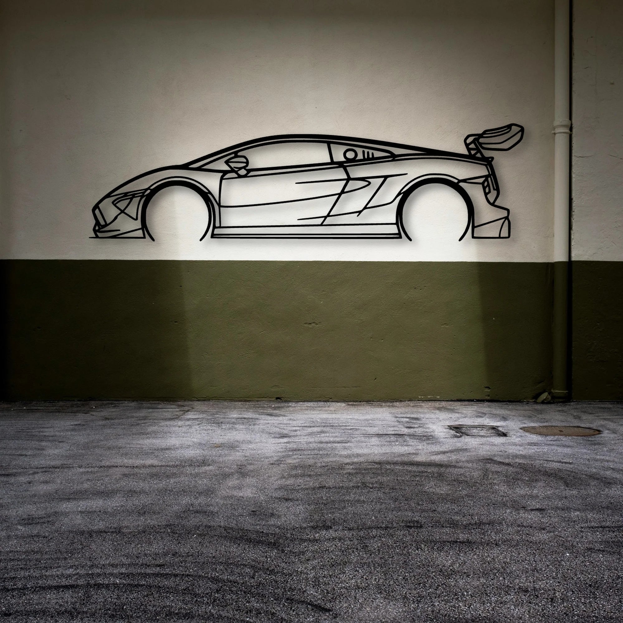 Gallardo Super Trofeo 2 Classic Silhouette Metal Wall Art - Automotive Garage Decor
