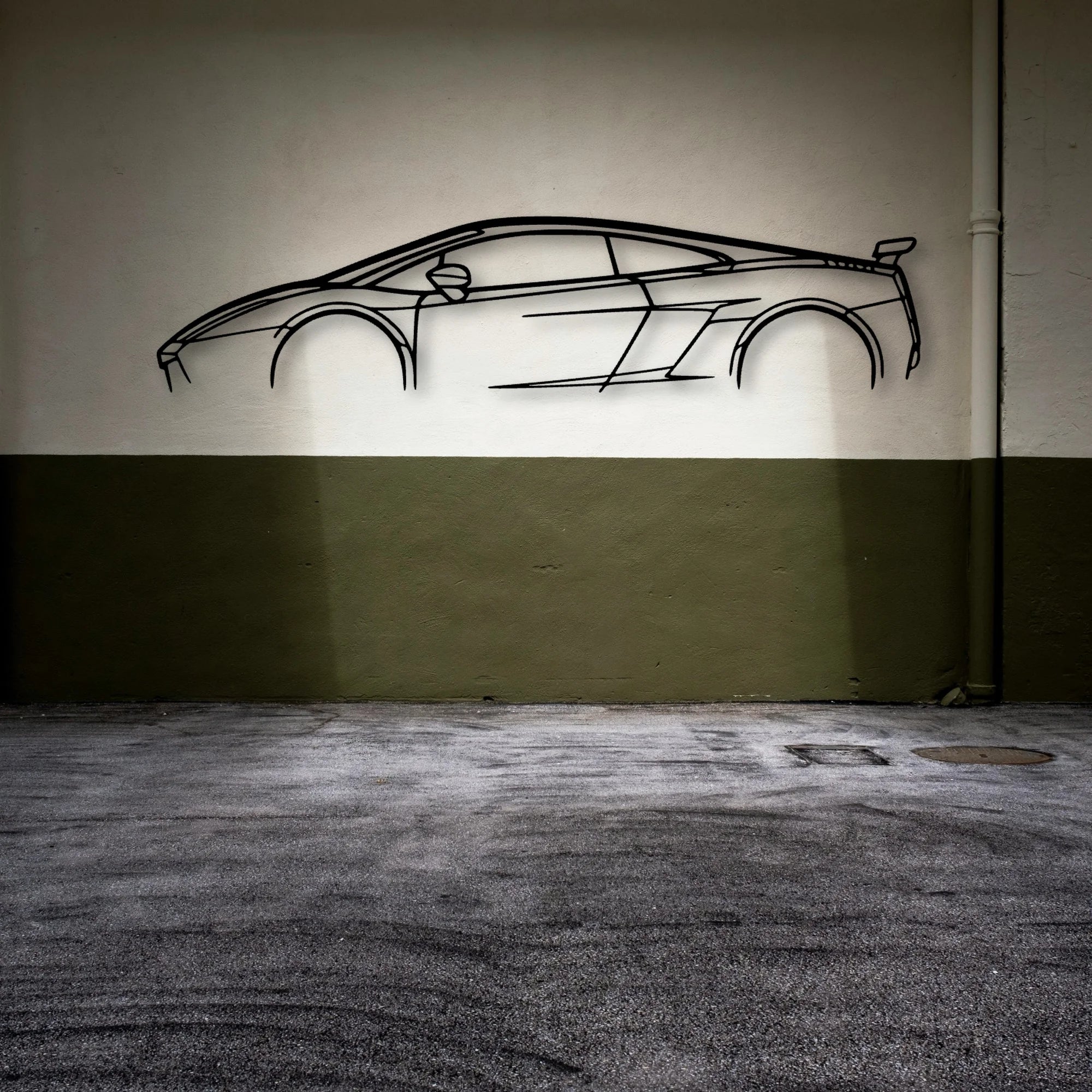 Gallardo Superleggera 2007 Classic Silhouette Metal Wall Art - Automotive Garage Decor
