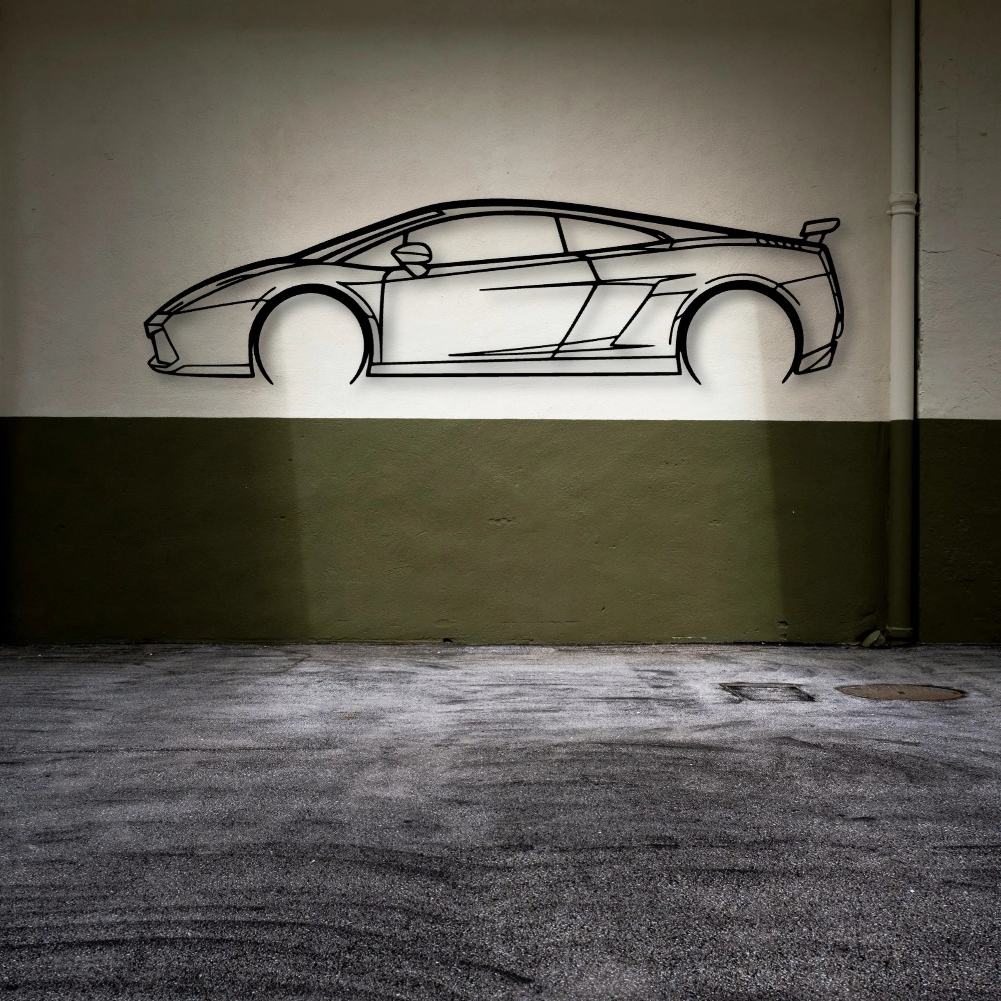 Gallardo Superleggera 2007 2 Classic Silhouette Metal Wall Art - Automotive Garage Decor