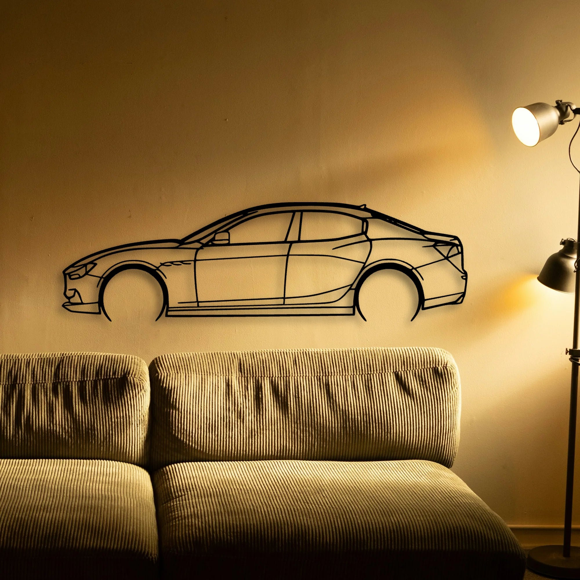 Ghibli 2015 Classic Silhouette Metal Wall Art - Automotive Garage Decor