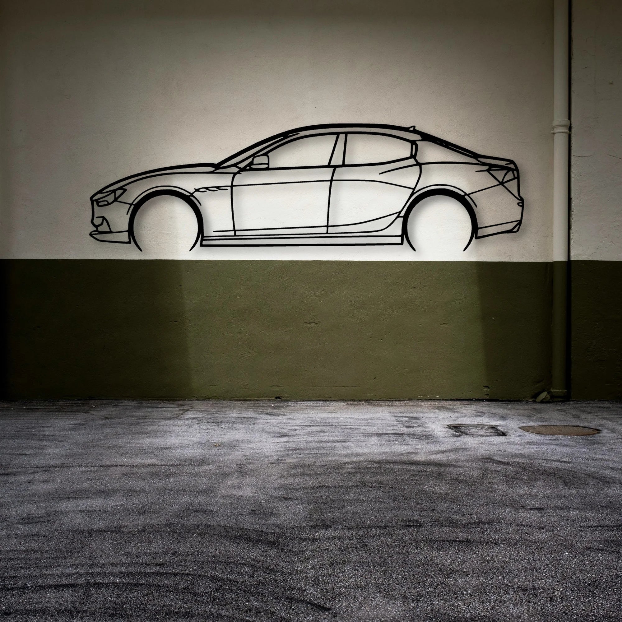 Ghibli 2015 Classic Silhouette Metal Wall Art - Automotive Garage Decor