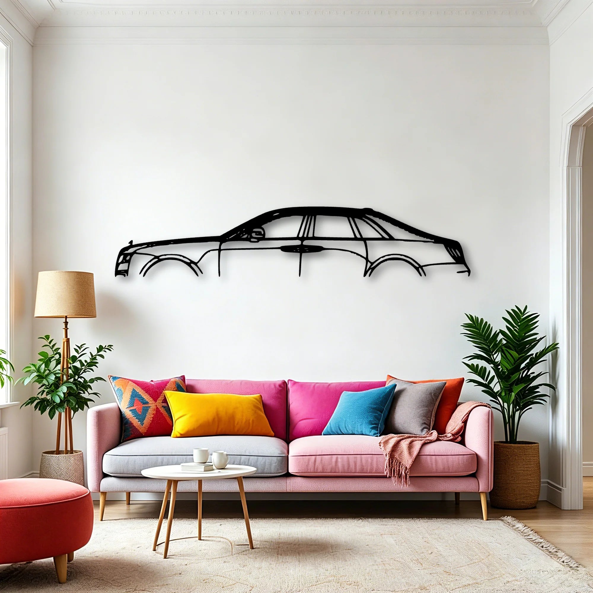 Ghost Black 2022 Classic Silhouette Metal Wall Art - Automotive Garage Decor