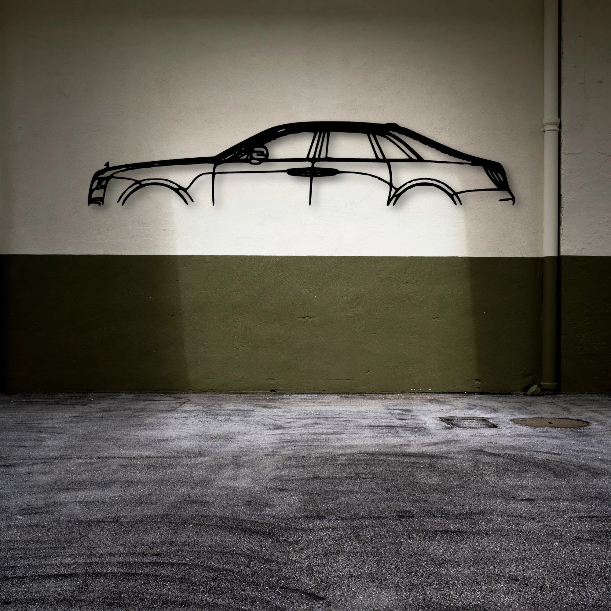 Ghost Black 2022 Classic Silhouette Metal Wall Art - Automotive Garage Decor