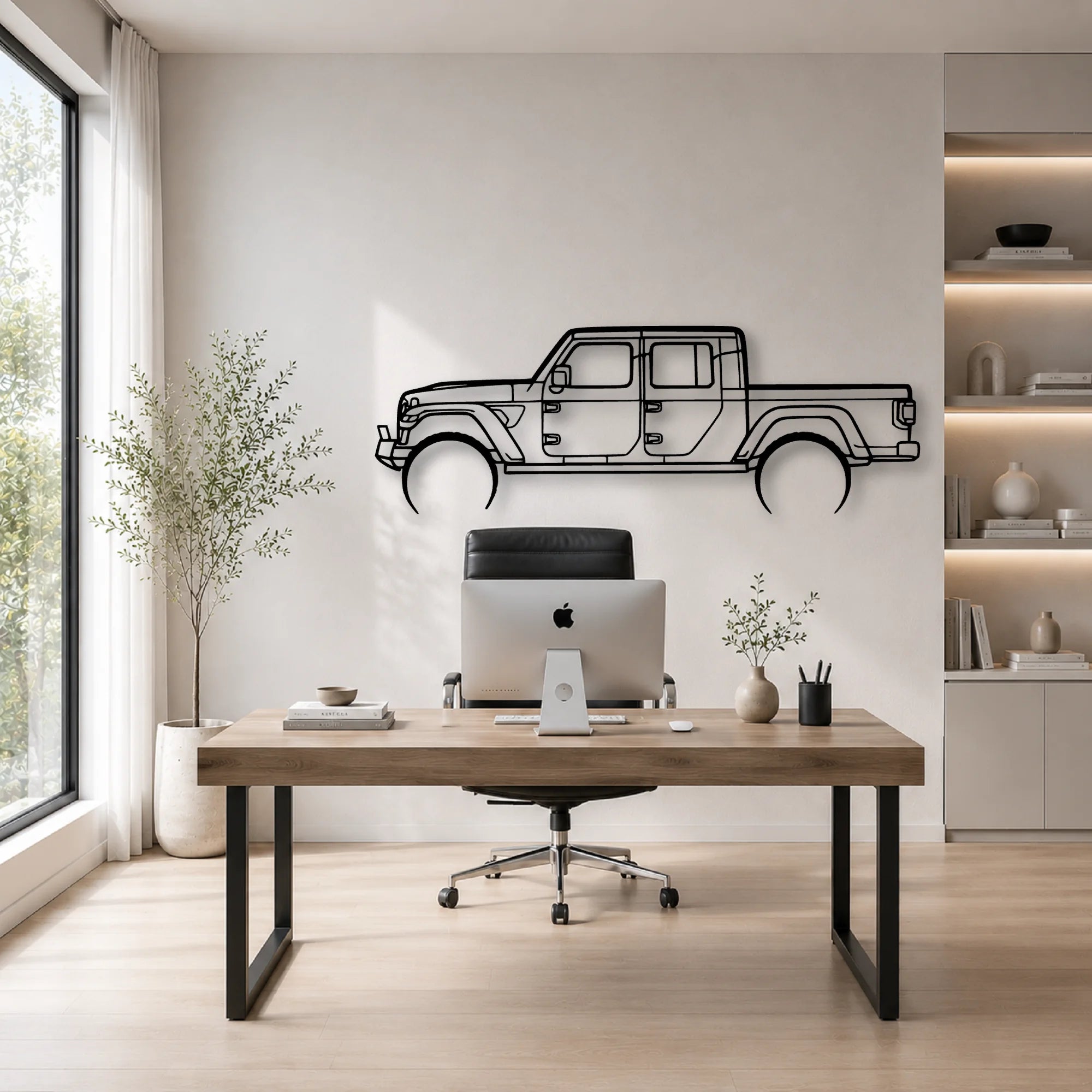 Gladiator 2 Classic Silhouette Metal Wall Art - Automotive Garage Decor