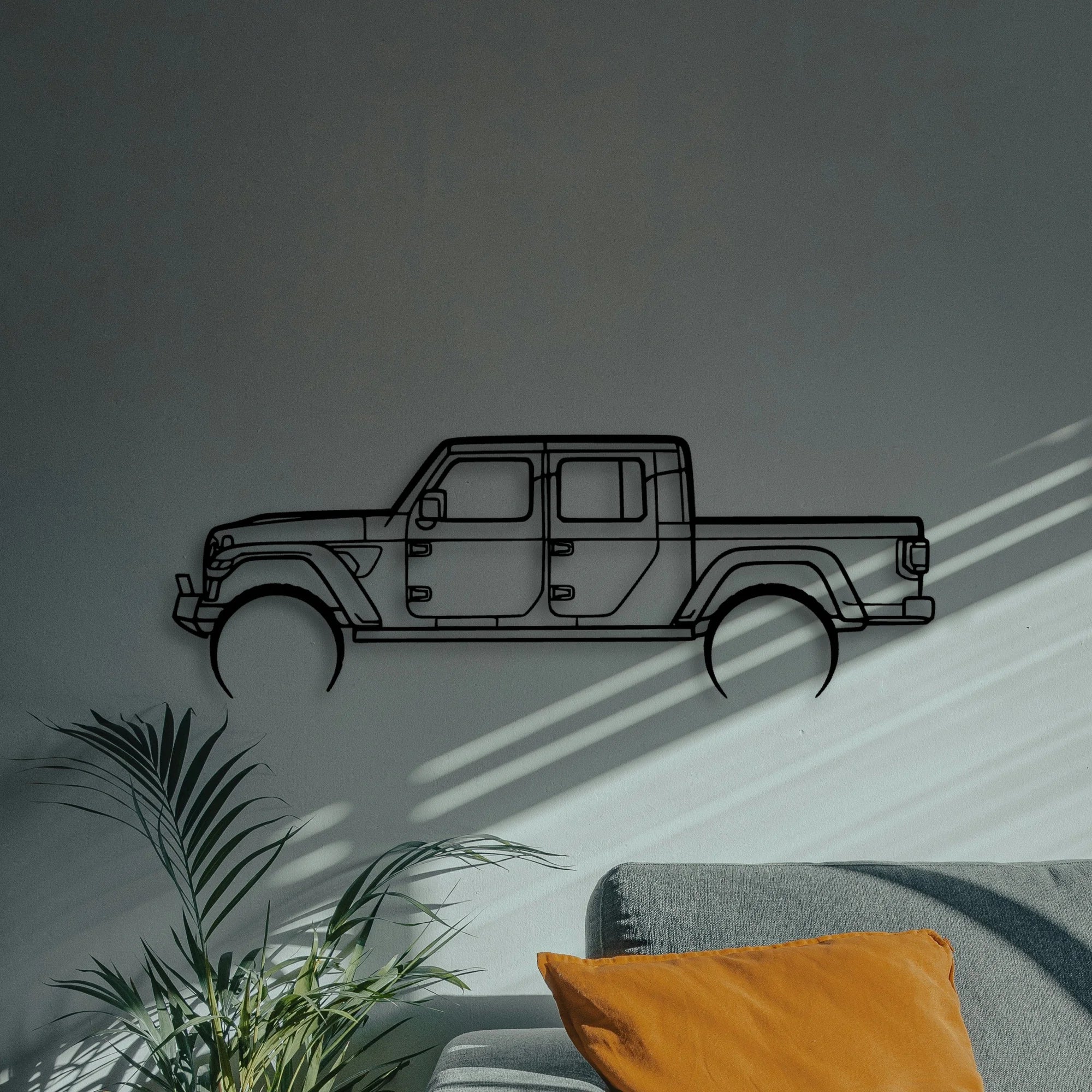 Gladiator 2 Classic Silhouette Metal Wall Art - Automotive Garage Decor