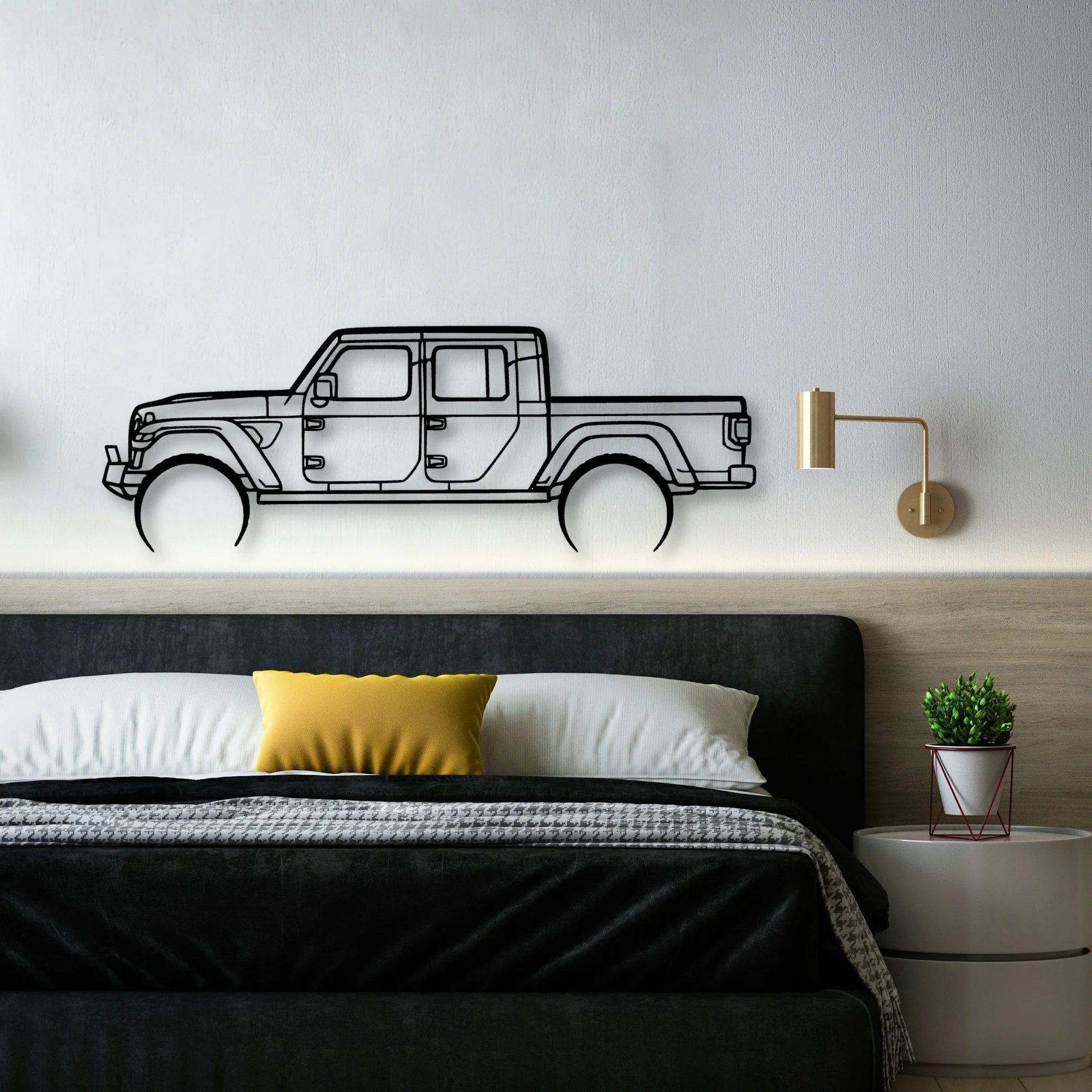 Gladiator 2 Classic Silhouette Metal Wall Art - Automotive Garage Decor