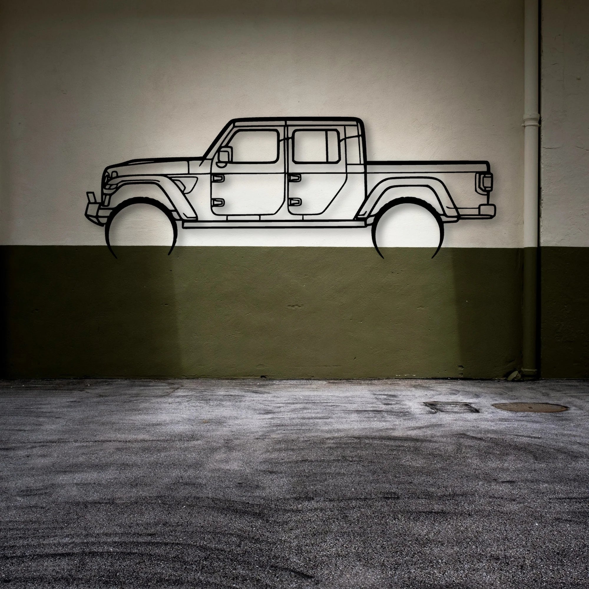 Gladiator 2 Classic Silhouette Metal Wall Art - Automotive Garage Decor